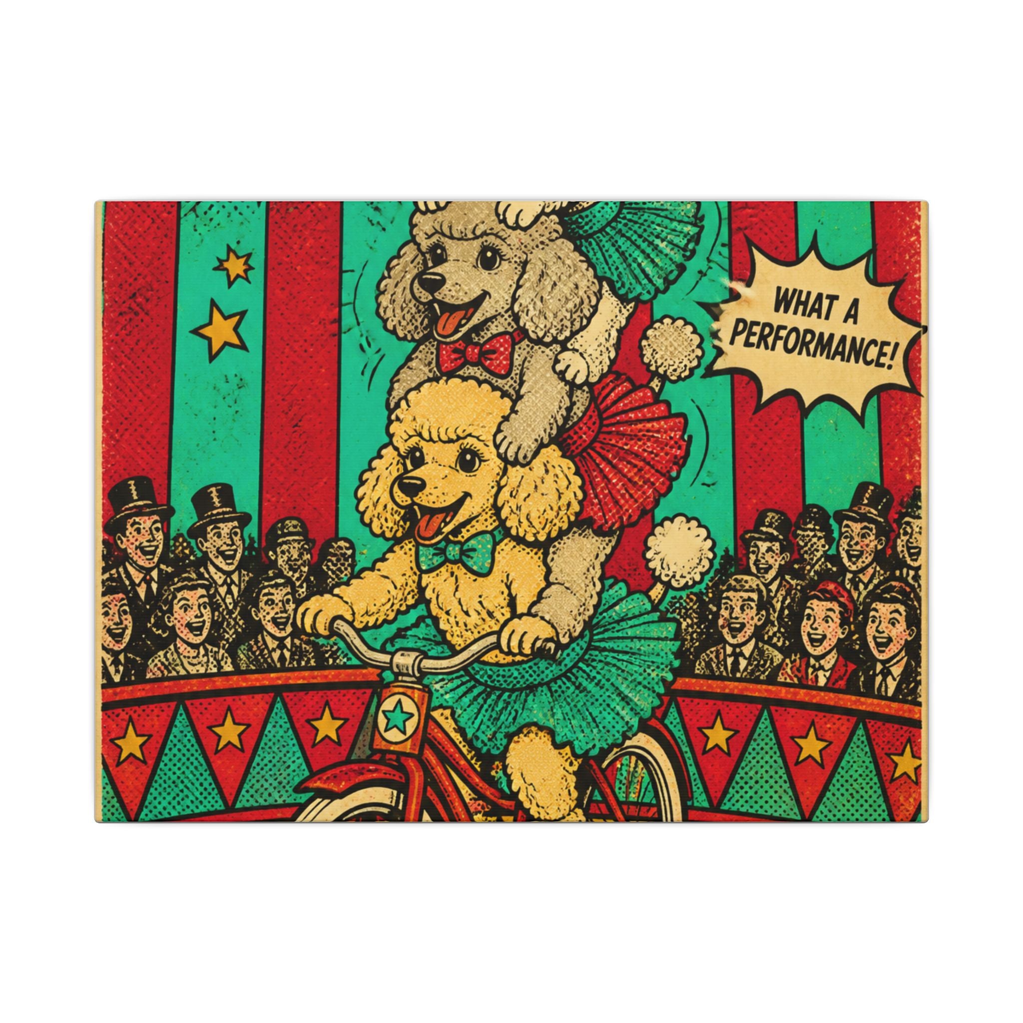 Poodle Stack Bicycle Wall Art Canvas 24×36 Pop Art Restaurant Decor Maximalist Print
