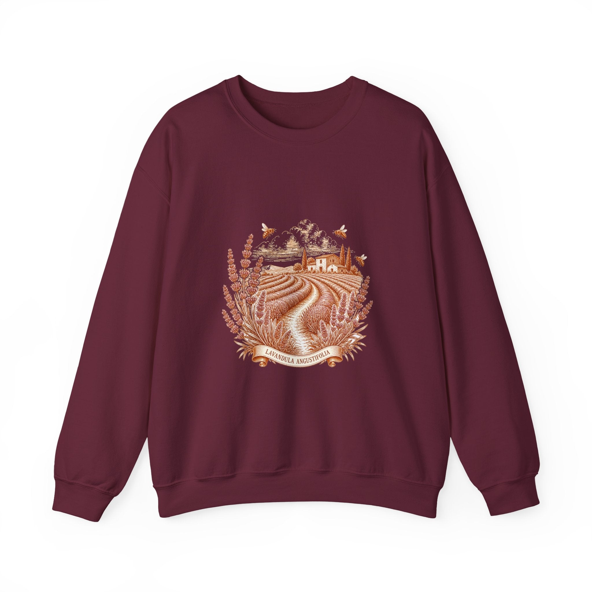 Matching Couple Sweatshirt - Lavender Fields & Canyon Matching Couple Premium Fleece Sweatshirt Vintage Art His Hers Honeymoon Gift - Design A