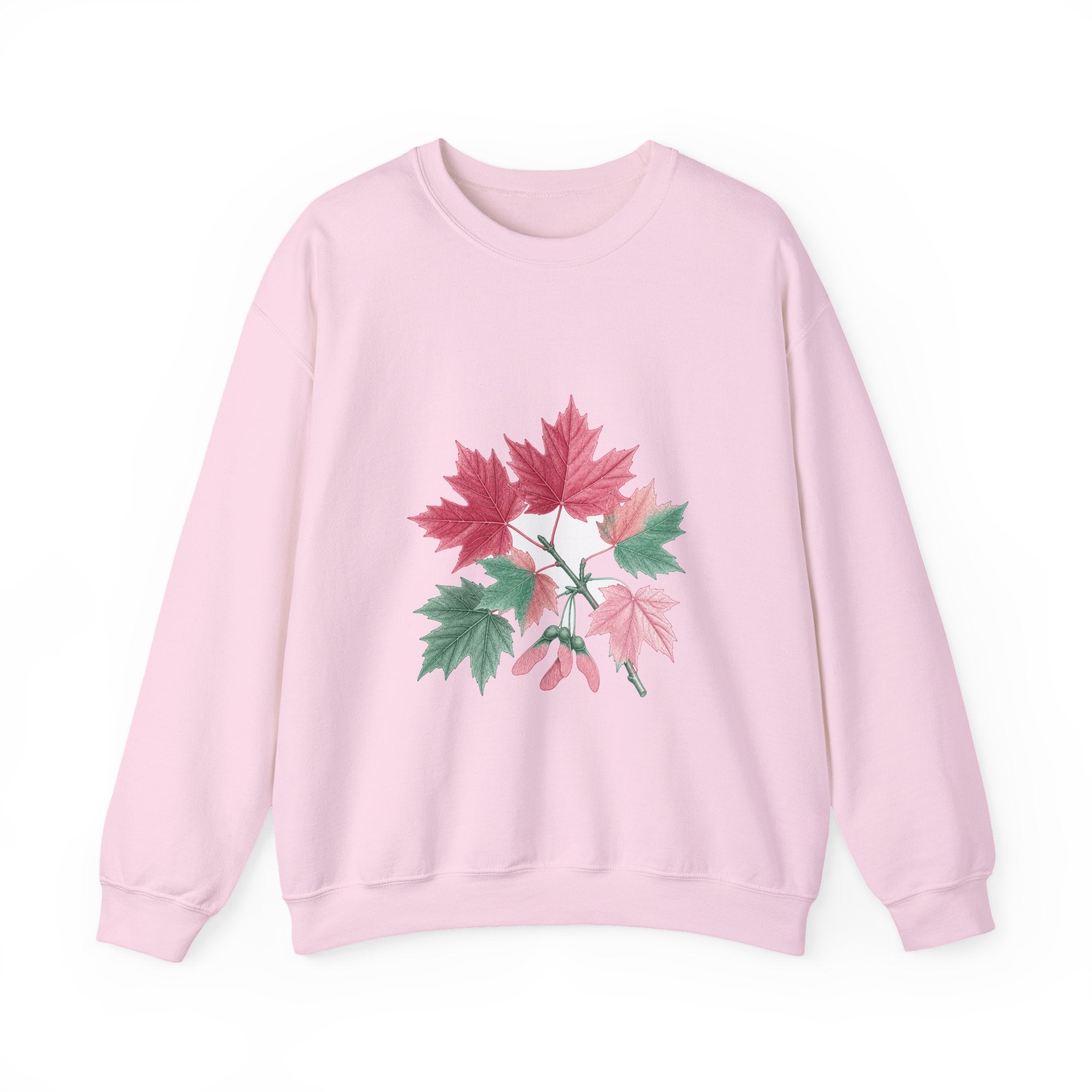 Matching Couple Sweatshirt - Cherry Blossom & Maple Leaf Matching Couple Premium Fleece Sweatshirt Vintage Art His Hers Honeymoon Gift - Design B