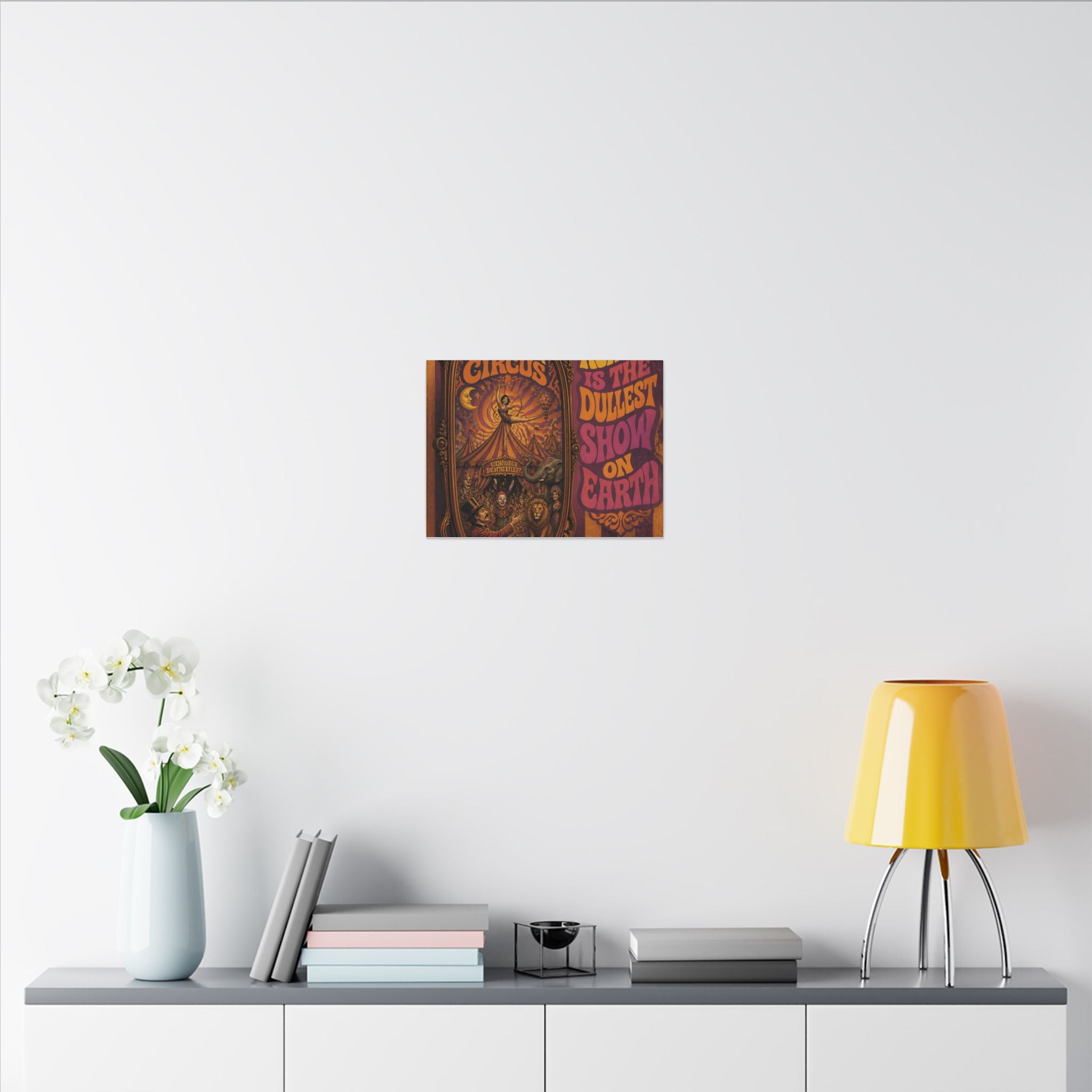 Vintage Mirror Circus Wall Art Canvas 16×20 Psychedelic Cafe Decor Maximalist Print