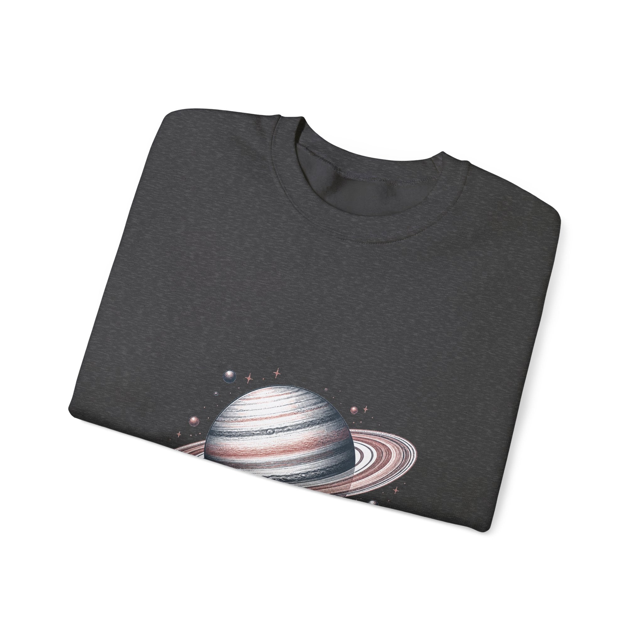 Matching Couple Sweatshirt - Saturn & Jupiter Matching Couple Crewneck Sweatshirt Hand-Drawn Art His Hers Best Friend Gift - Design A