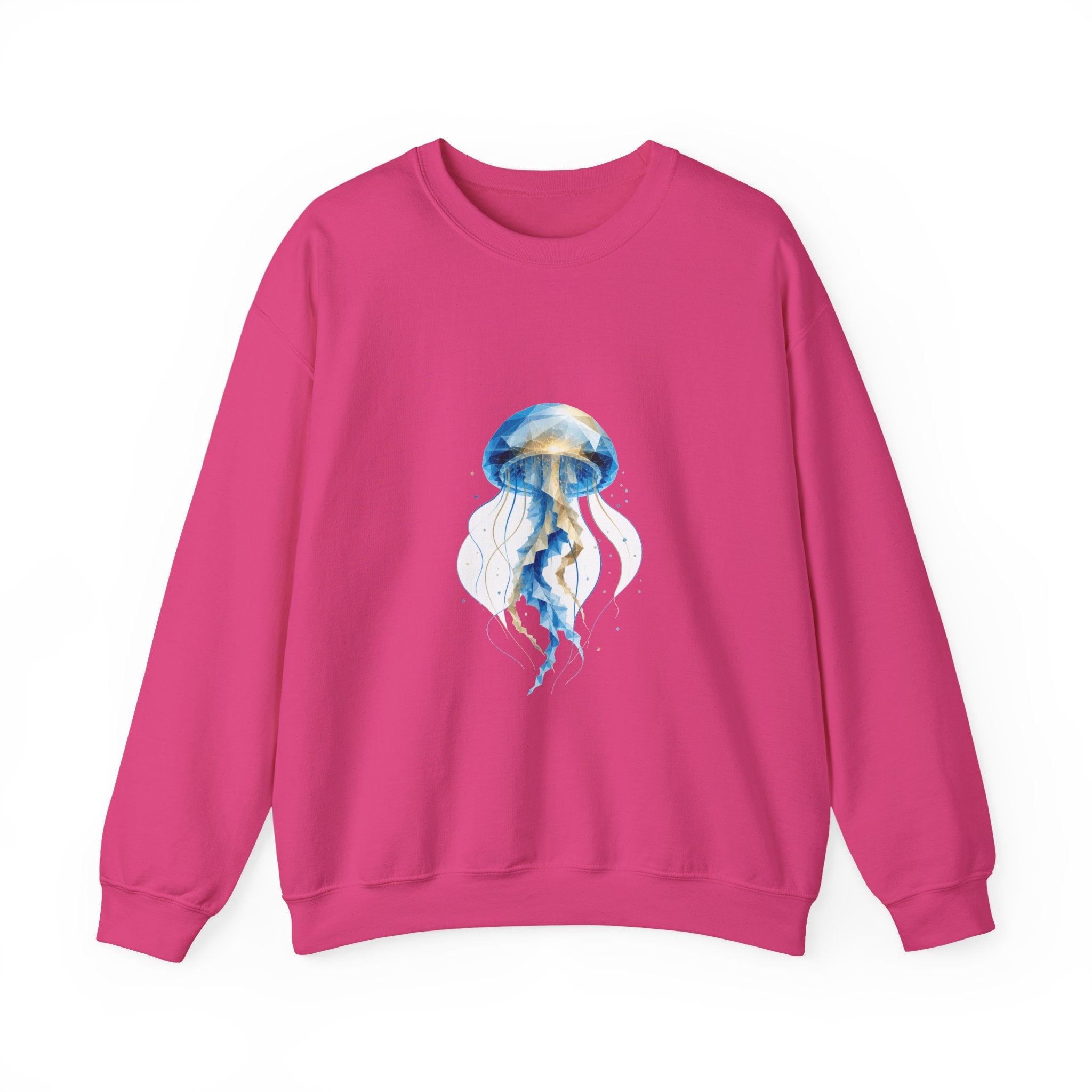 Matching Couple Sweatshirt - Octopus & Jellyfish Matching Couple Premium Fleece Sweatshirt Geometric Art His Hers Love Gift - Design B