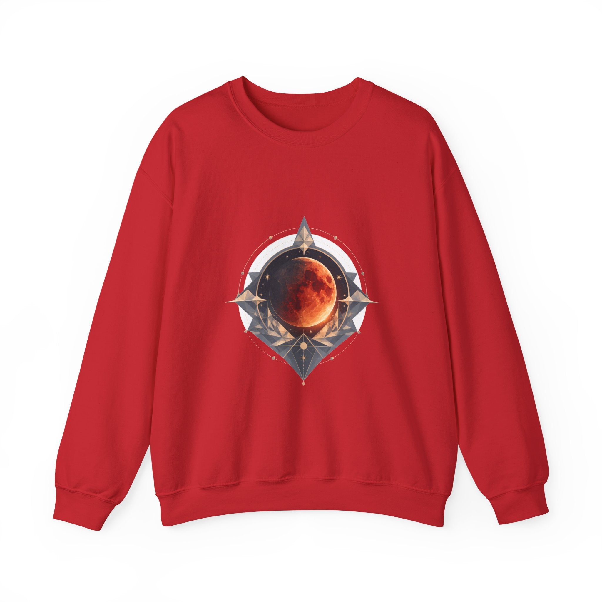 Matching Couple Sweatshirt - Solar & Lunar Eclipse Matching Couple Premium Fleece Sweatshirt Geometric Art His Hers Love Gift - Design B