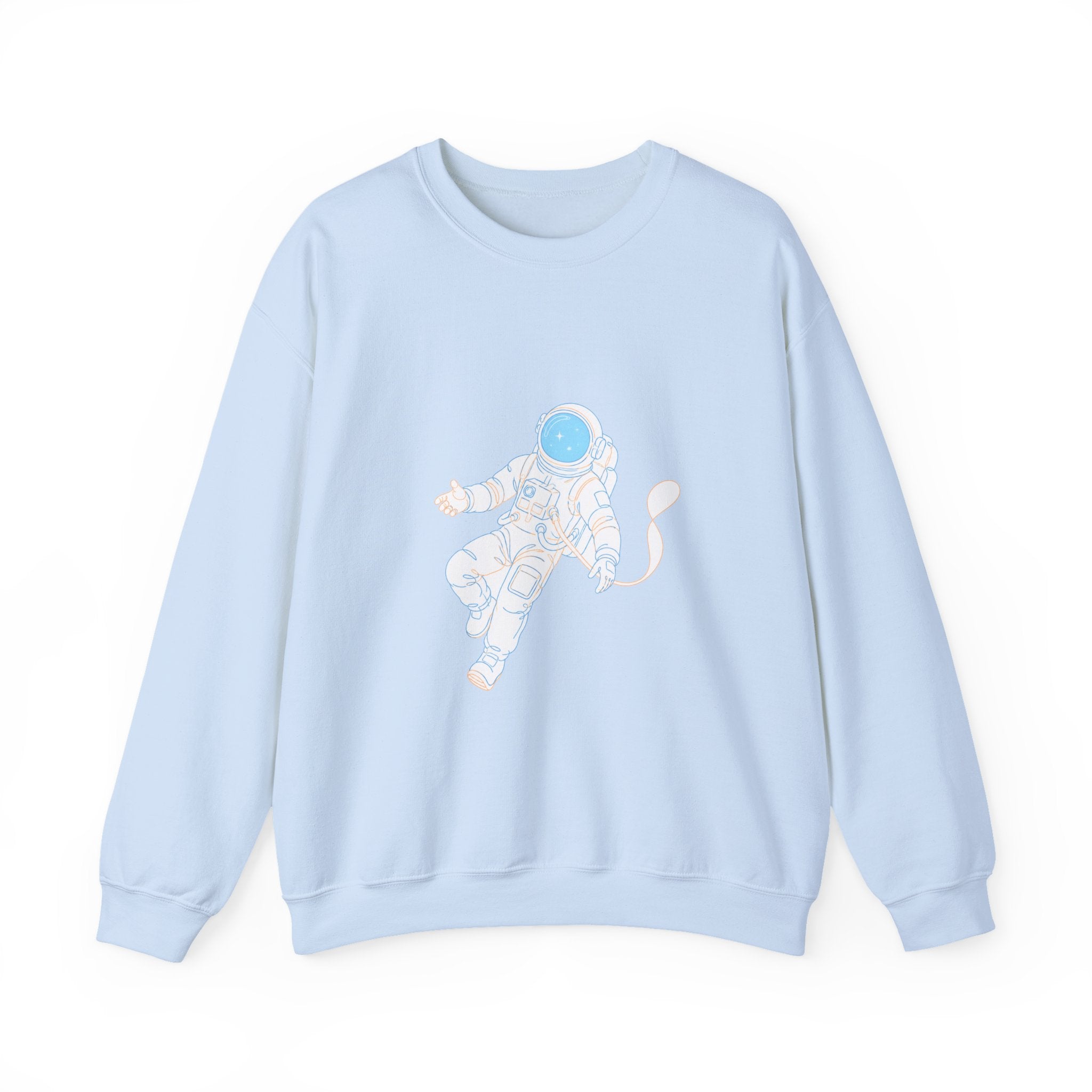 Matching Couple Sweatshirt - Astronaut & Planet Matching Couple Premium Fleece Sweatshirt Minimalist Art His Hers Christmas Gift - Design A