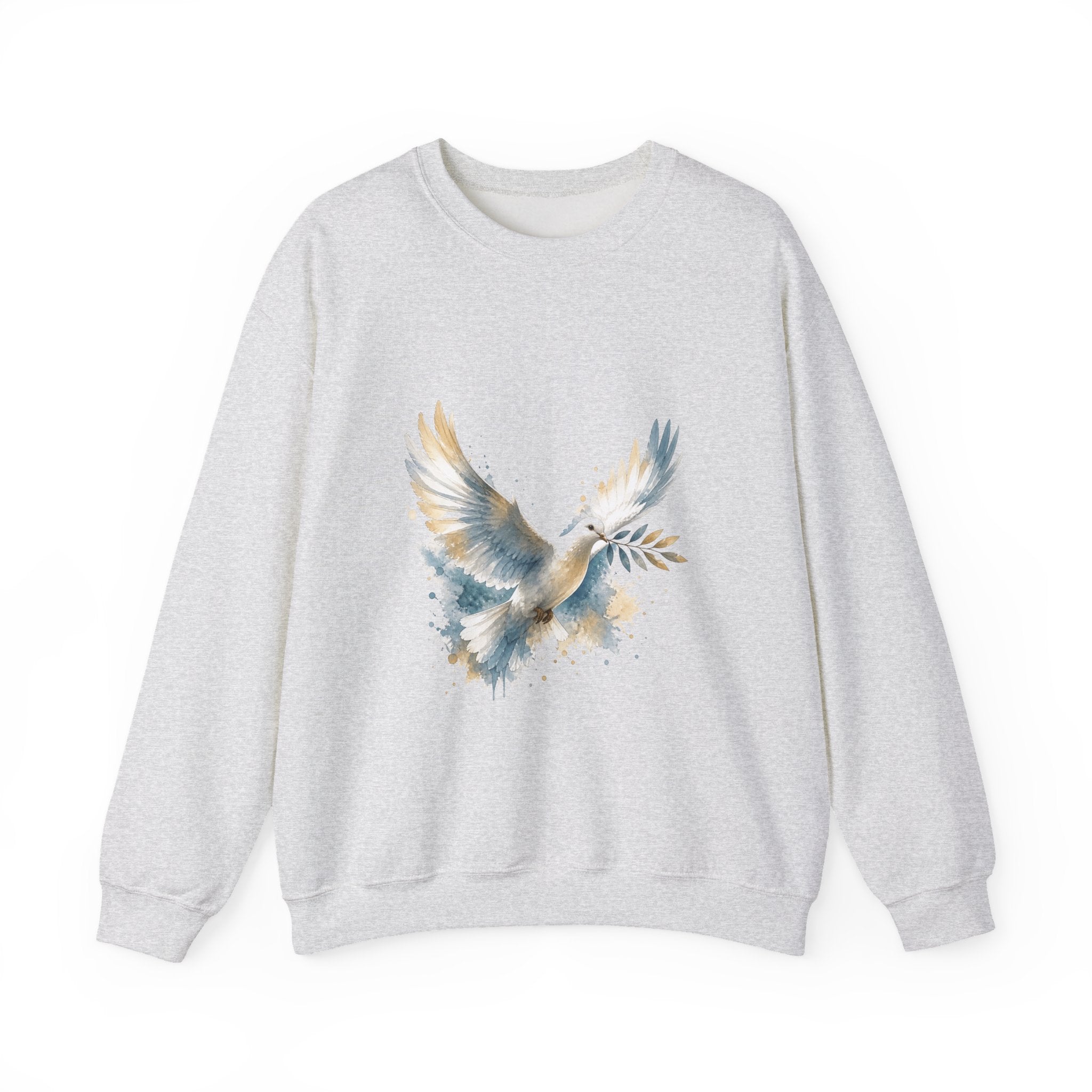 Matching Couple Sweatshirt - Wolf & Dove Matching Couple Premium Fleece Sweatshirt Watercolor Art His Hers Birthday Gift - Design B
