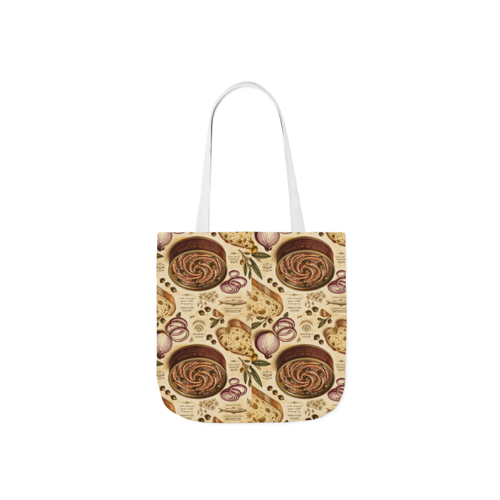 Anchovies & Capers Canvas Tote Bag Mediterranean Kitchen Botanical Design Italian Cottagecore Gift