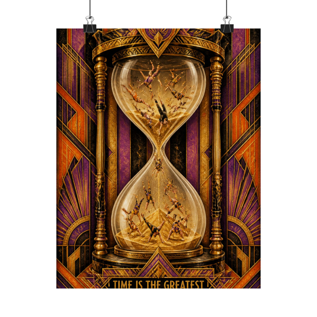 Hourglass Acrobats Wall Art Poster 18×24 Art Deco Entryway Decor Maximalist Print