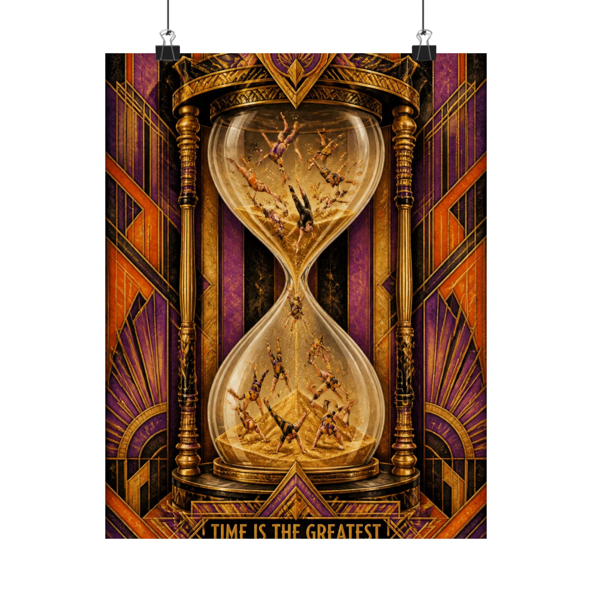 Hourglass Acrobats Wall Art Poster 18×24 Art Deco Entryway Decor Maximalist Print