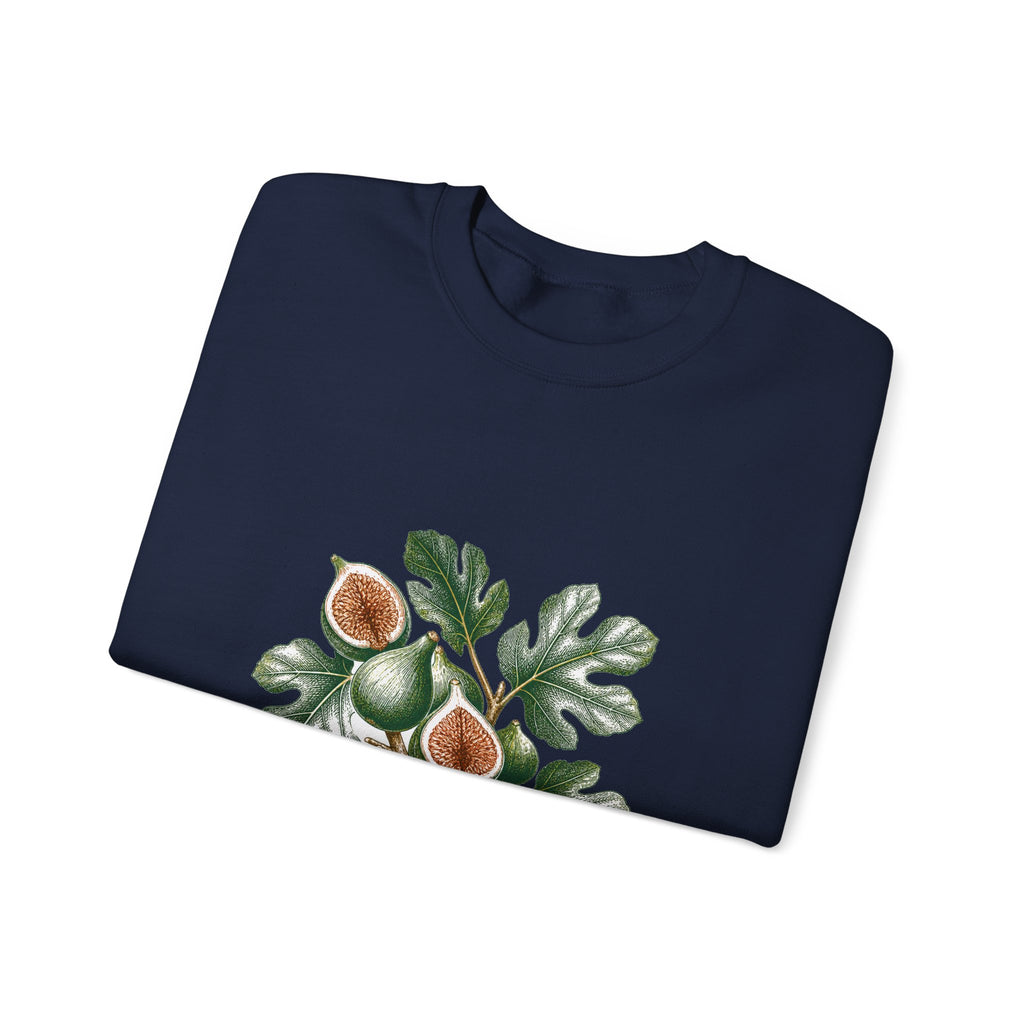 Matching Couple Sweatshirt - Olive Branch & Fig Matching Couple Premium Fleece Sweatshirt Hand-Drawn Art His Hers Anniversary Gift - Design B