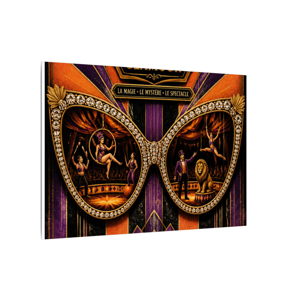 Sunglasses Circus Ring Wall Art Canvas 16×20 Art Deco Entryway Decor Maximalist Print