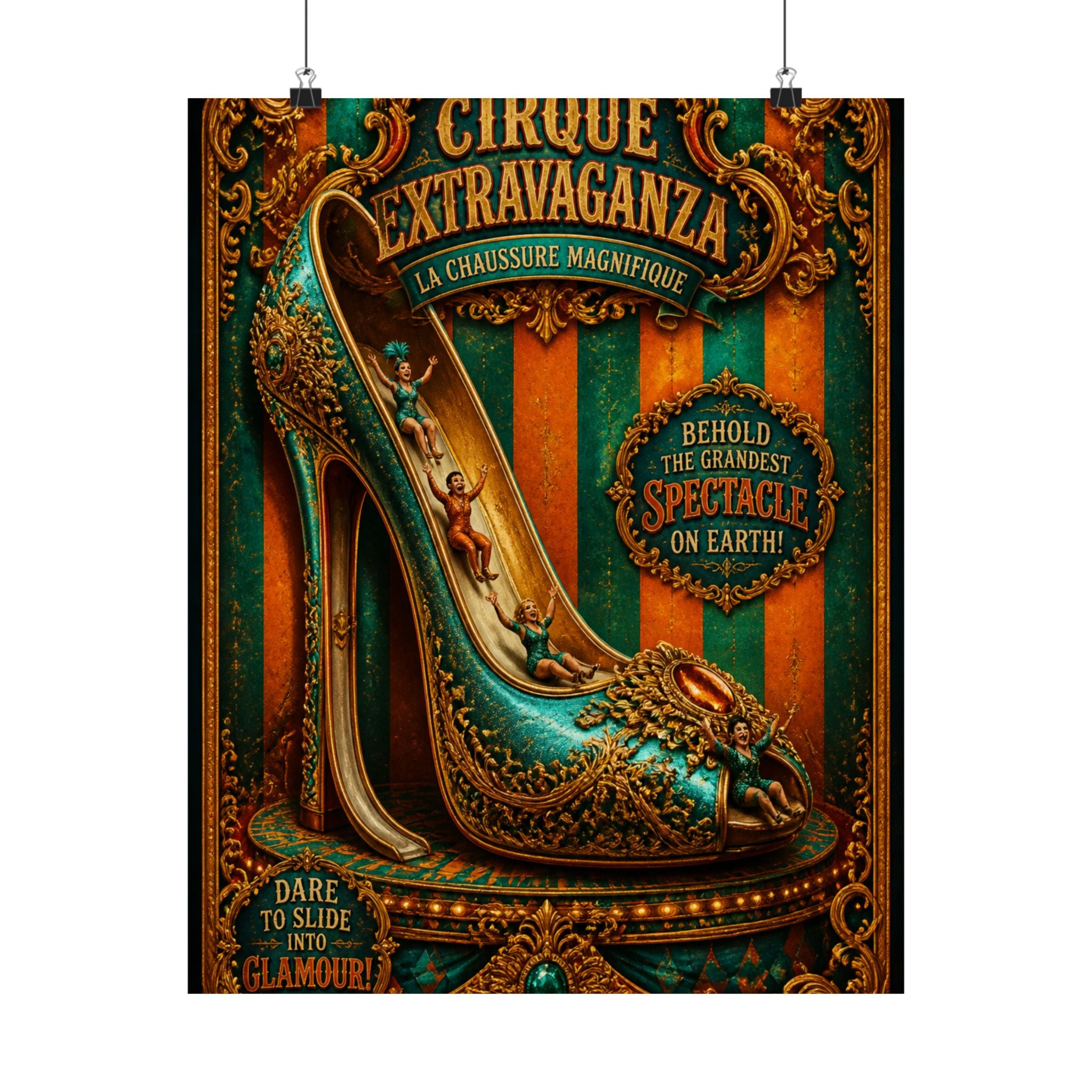 High Heel Slide Wall Art Poster 24×36 Baroque Studio Decor Maximalist Print