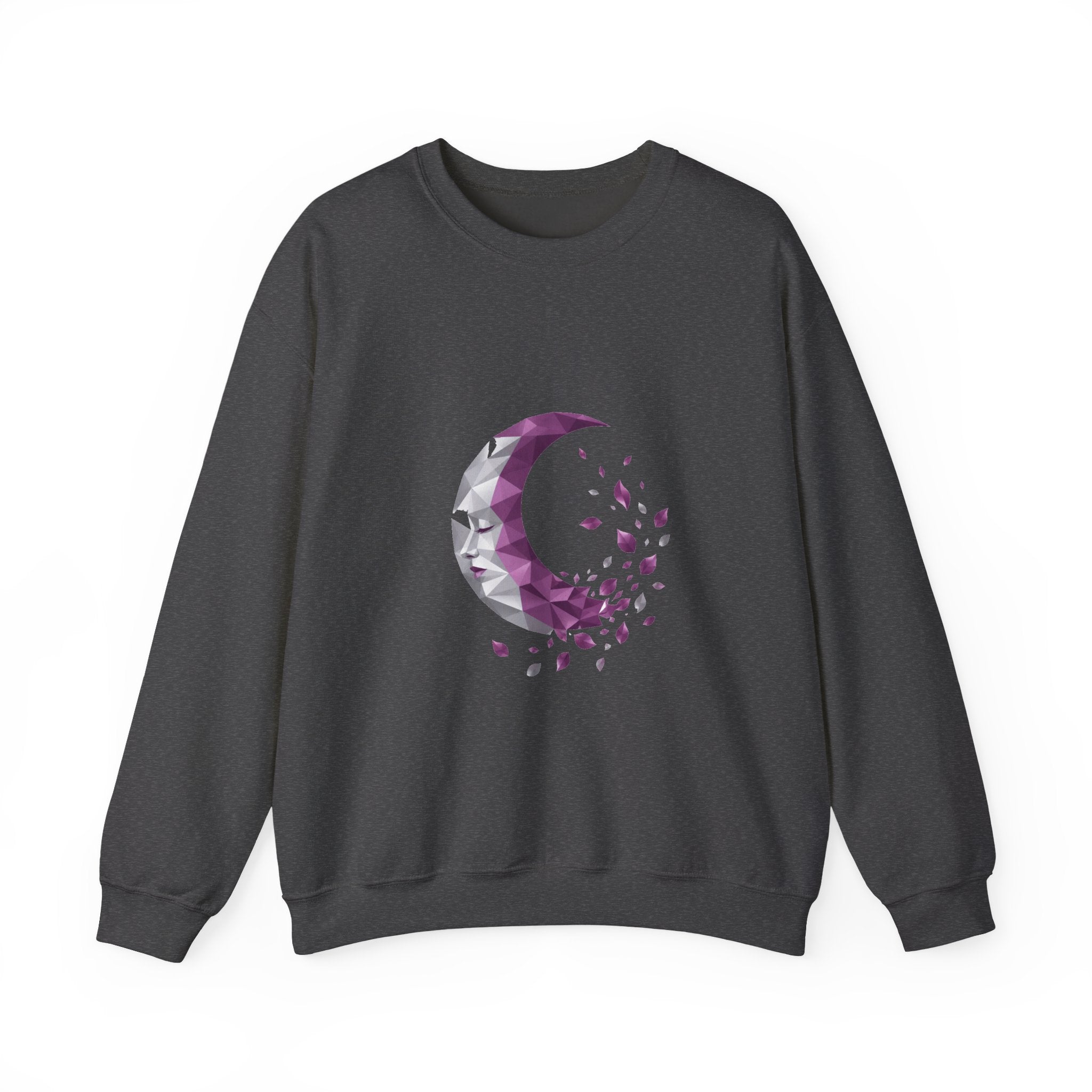 Matching Couple Sweatshirt - Waxing & Waning Moon Matching Couple Premium Fleece Sweatshirt Geometric Art His Hers Love Gift - Design B