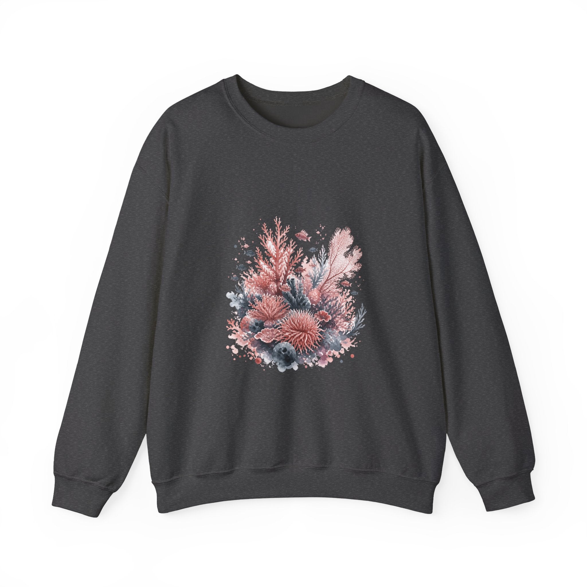 Matching Couple Sweatshirt - Coral Reef & Deep Sea Matching Couple Comfort Colors Crew Watercolor Art His Hers Birthday Gift - Design A