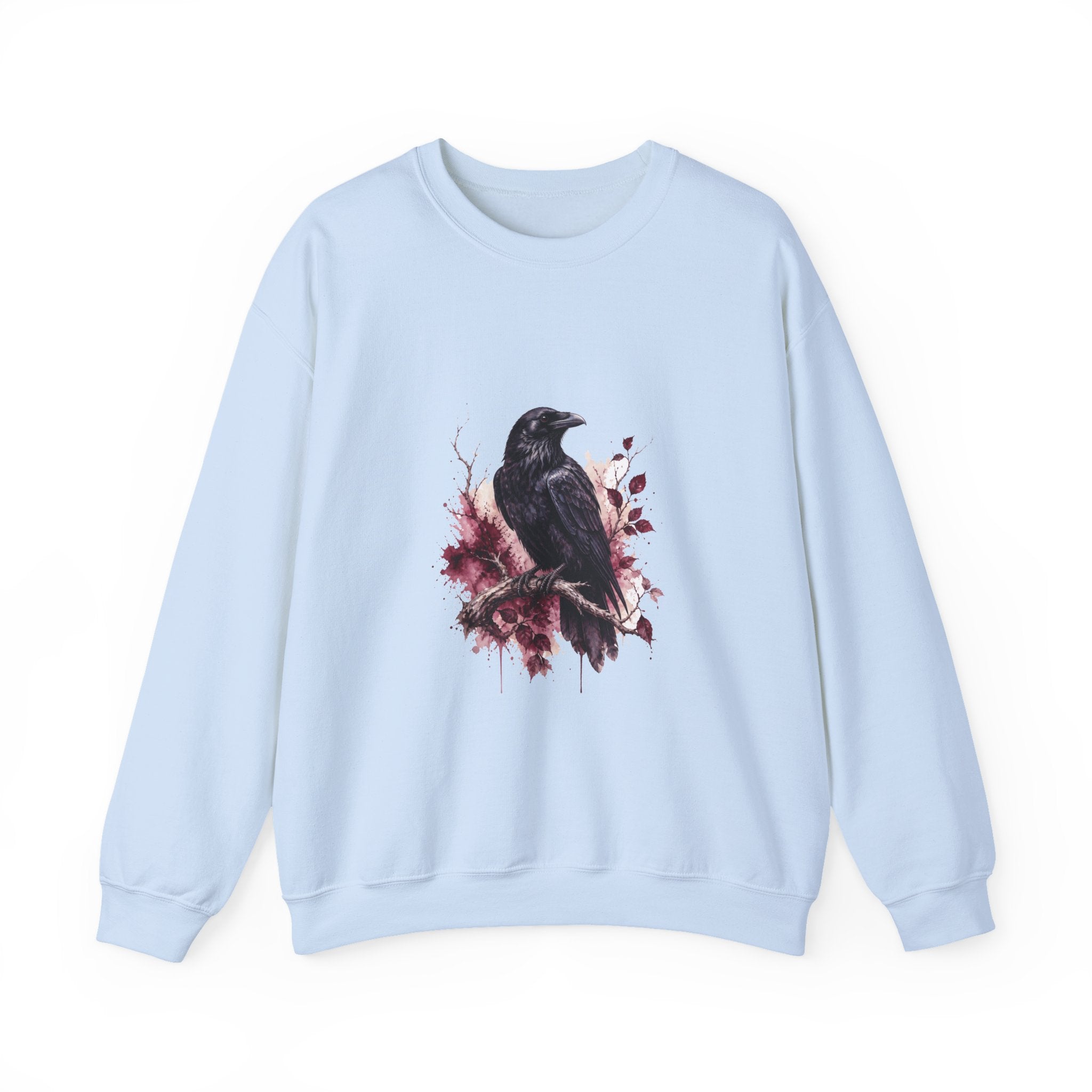 Matching Couple Sweatshirt - Raven & Swan Matching Couple Premium Fleece Sweatshirt Watercolor Art His Hers Birthday Gift - Design A