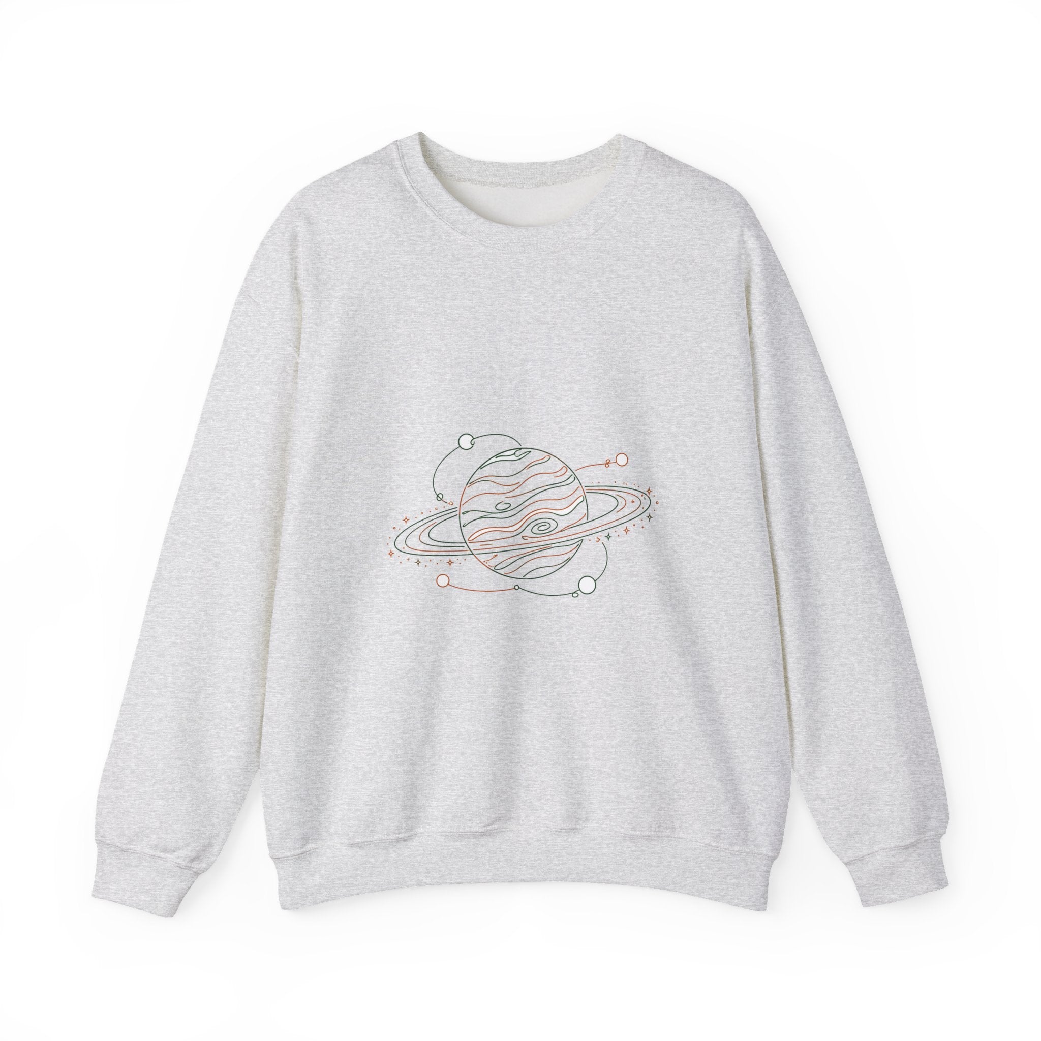 Matching Couple Sweatshirt - Astronaut & Planet Matching Couple Comfort Colors Crew Minimalist Art His Hers Christmas Gift - Design B