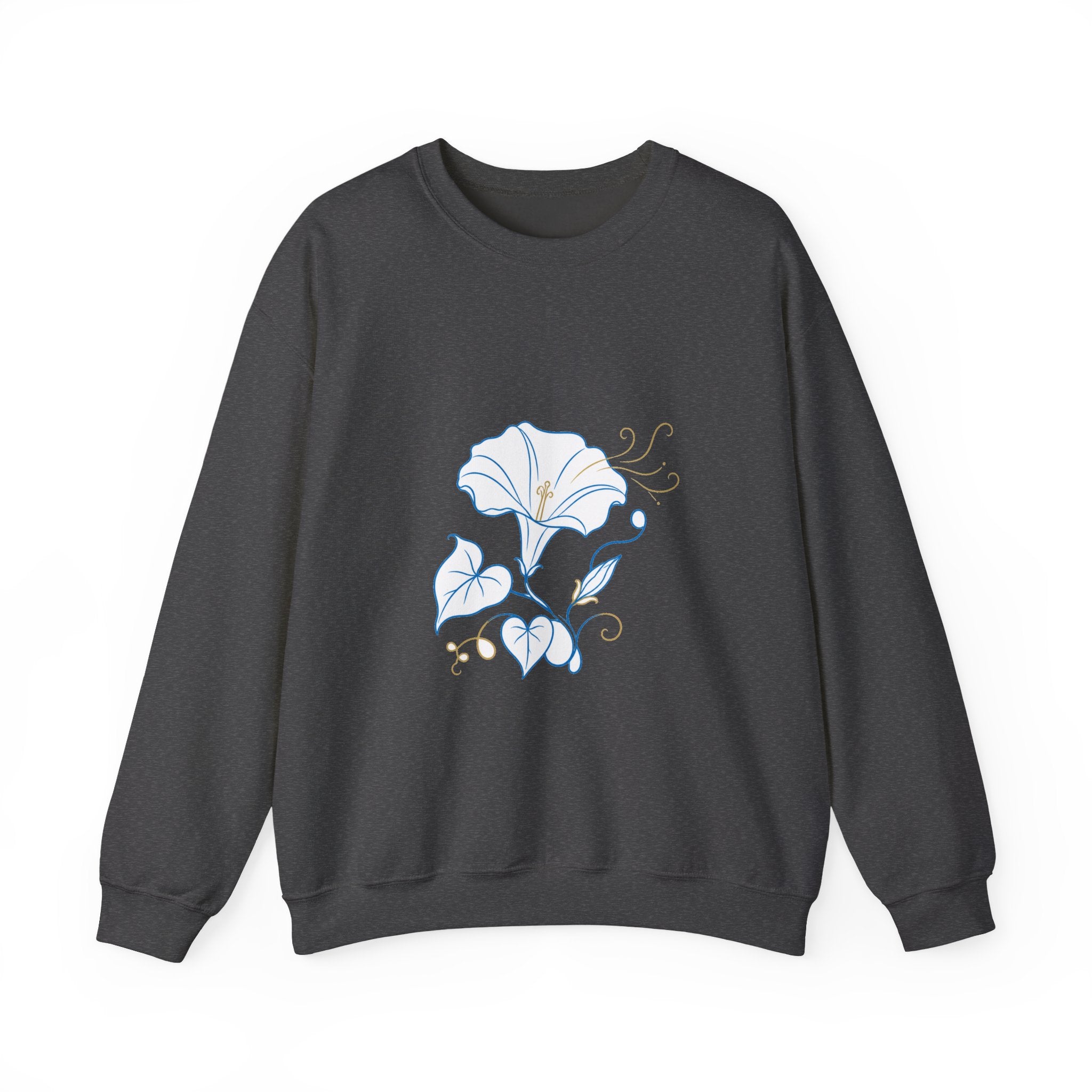 Matching Couple Sweatshirt - Sunflower & Moonflower Matching Couple Crewneck Sweatshirt Minimalist Art His Hers Valentine Gift - Design B