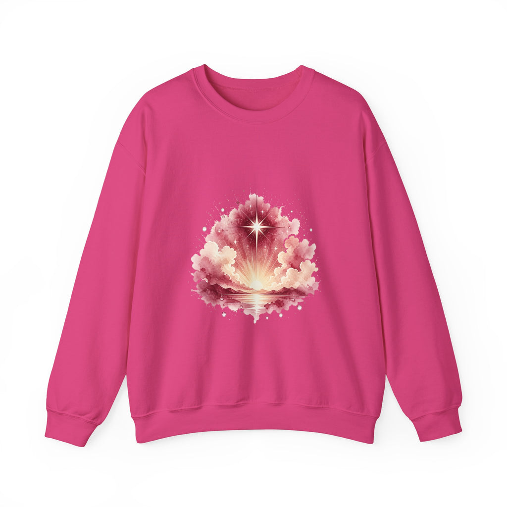 Matching Couple Sweatshirt - Evening & Morning Star Matching Couple Crewneck Sweatshirt Watercolor Art His Hers Engagement Gift - Design B