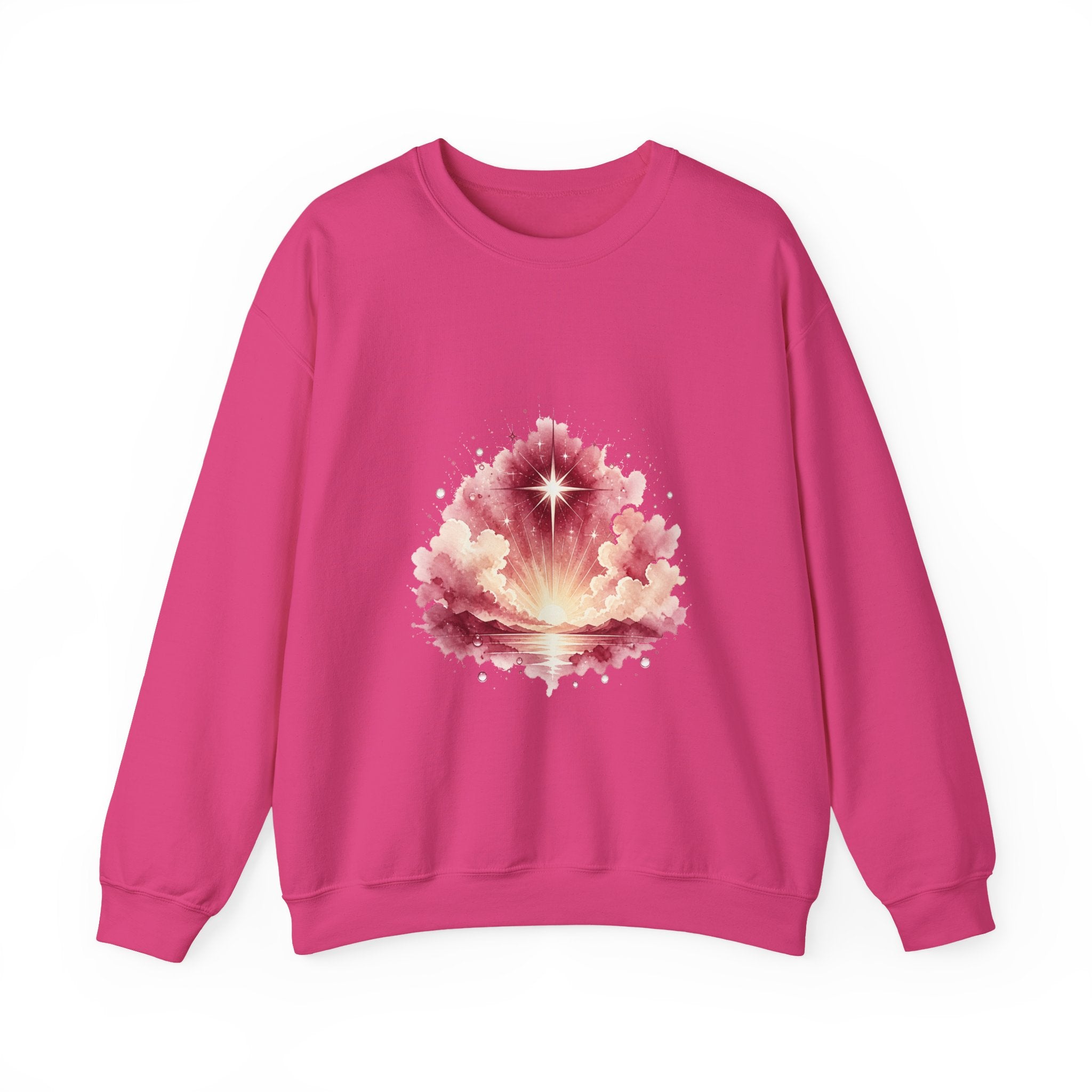 Matching Couple Sweatshirt - Evening & Morning Star Matching Couple Crewneck Sweatshirt Watercolor Art His Hers Engagement Gift - Design B