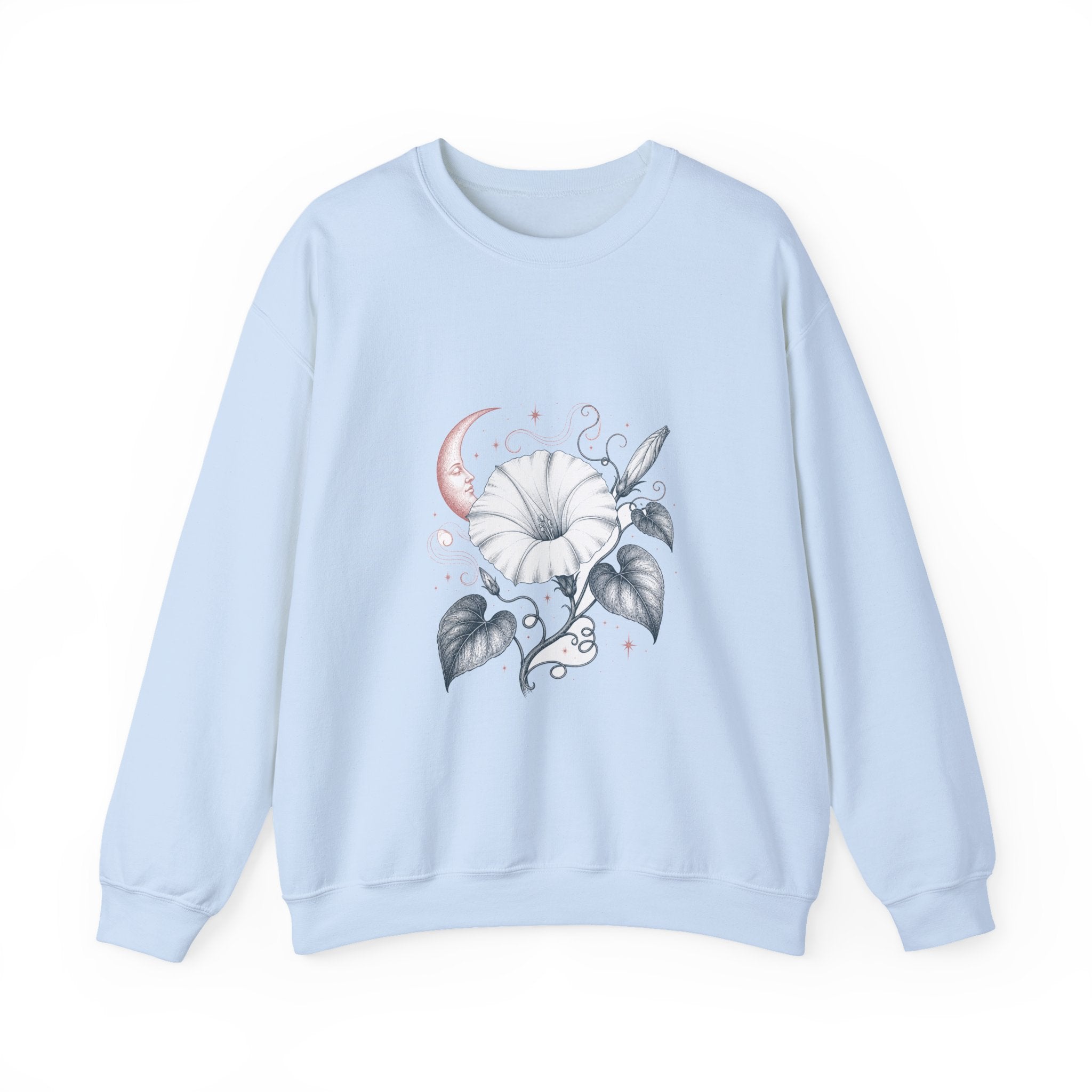 Matching Couple Sweatshirt - Sunflower & Moonflower Matching Couple Comfort Colors Crew Vintage Art His Hers Honeymoon Gift - Design B