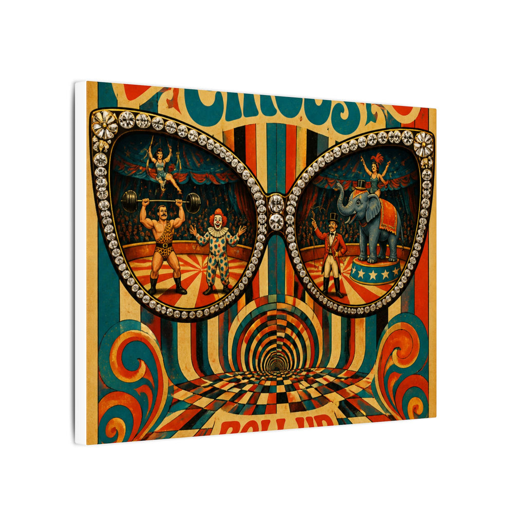 Sunglasses Circus Ring Wall Art Canvas 16×20 Psychedelic Cafe Decor Maximalist Print