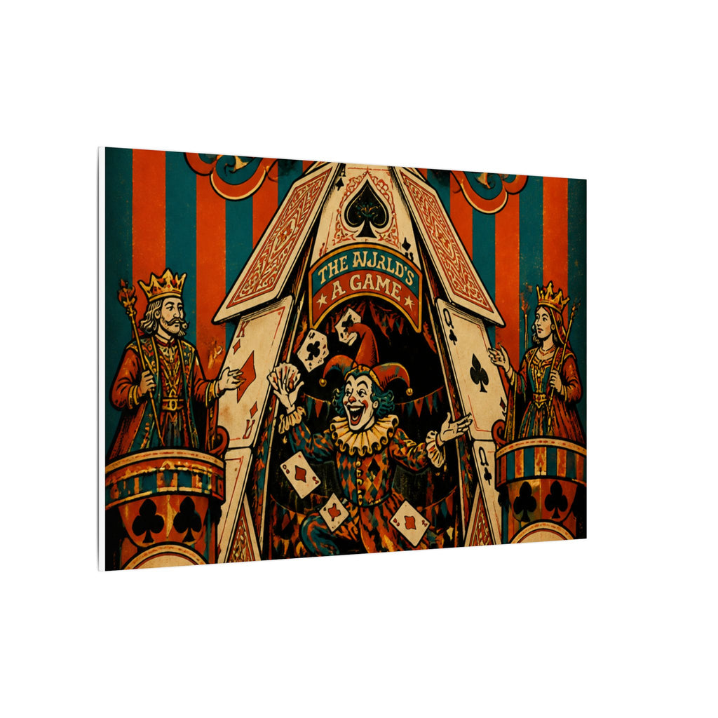 Playing Cards Tent Wall Art Canvas 24×36 Psychedelic Dining Room Decor Maximalist Print