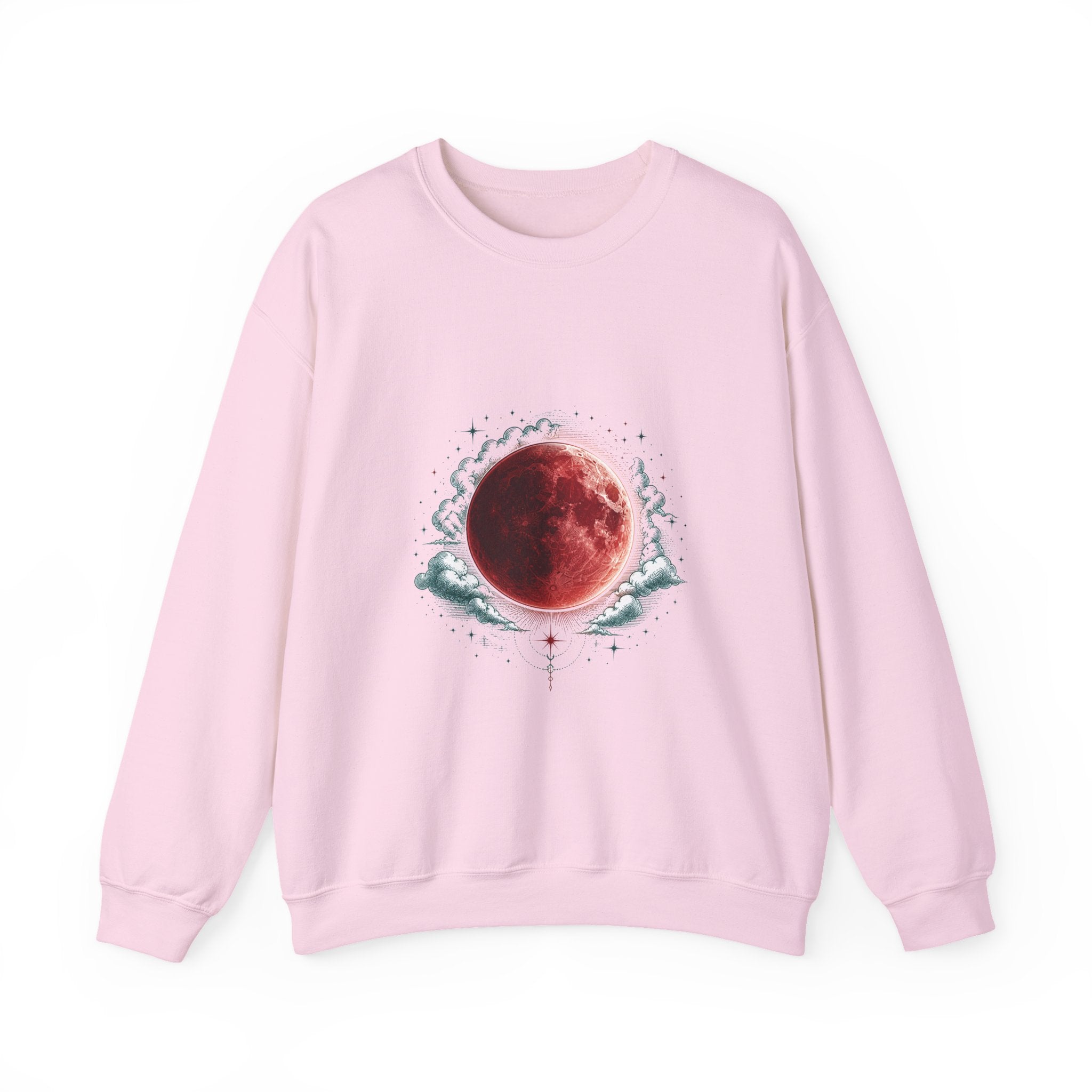 Matching Couple Sweatshirt - Solar & Lunar Eclipse Matching Couple Premium Fleece Sweatshirt Hand-Drawn Art His Hers Anniversary Gift - Design B