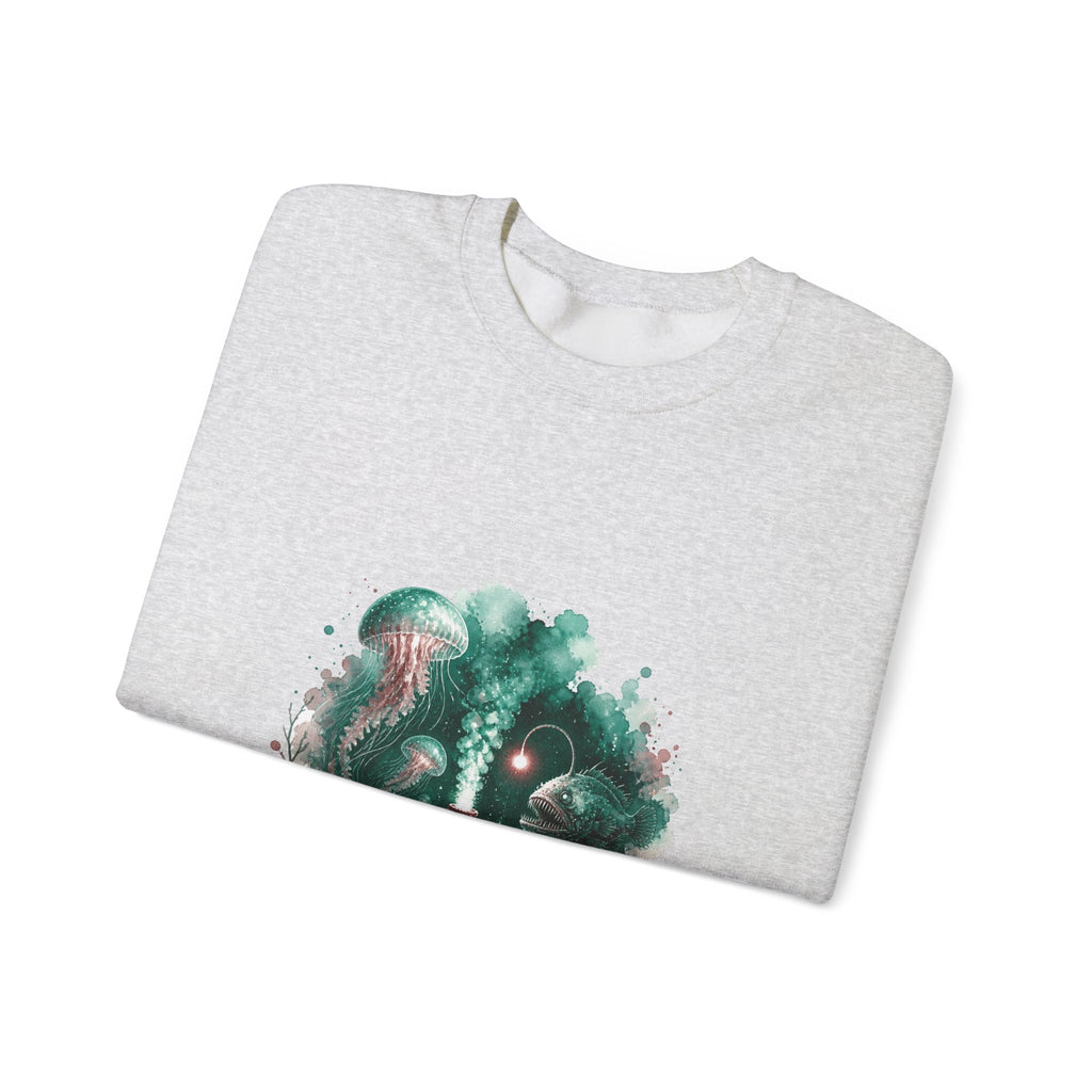 Matching Couple Sweatshirt - Coral Reef & Deep Sea Matching Couple Premium Fleece Sweatshirt Watercolor Art His Hers Birthday Gift - Design B