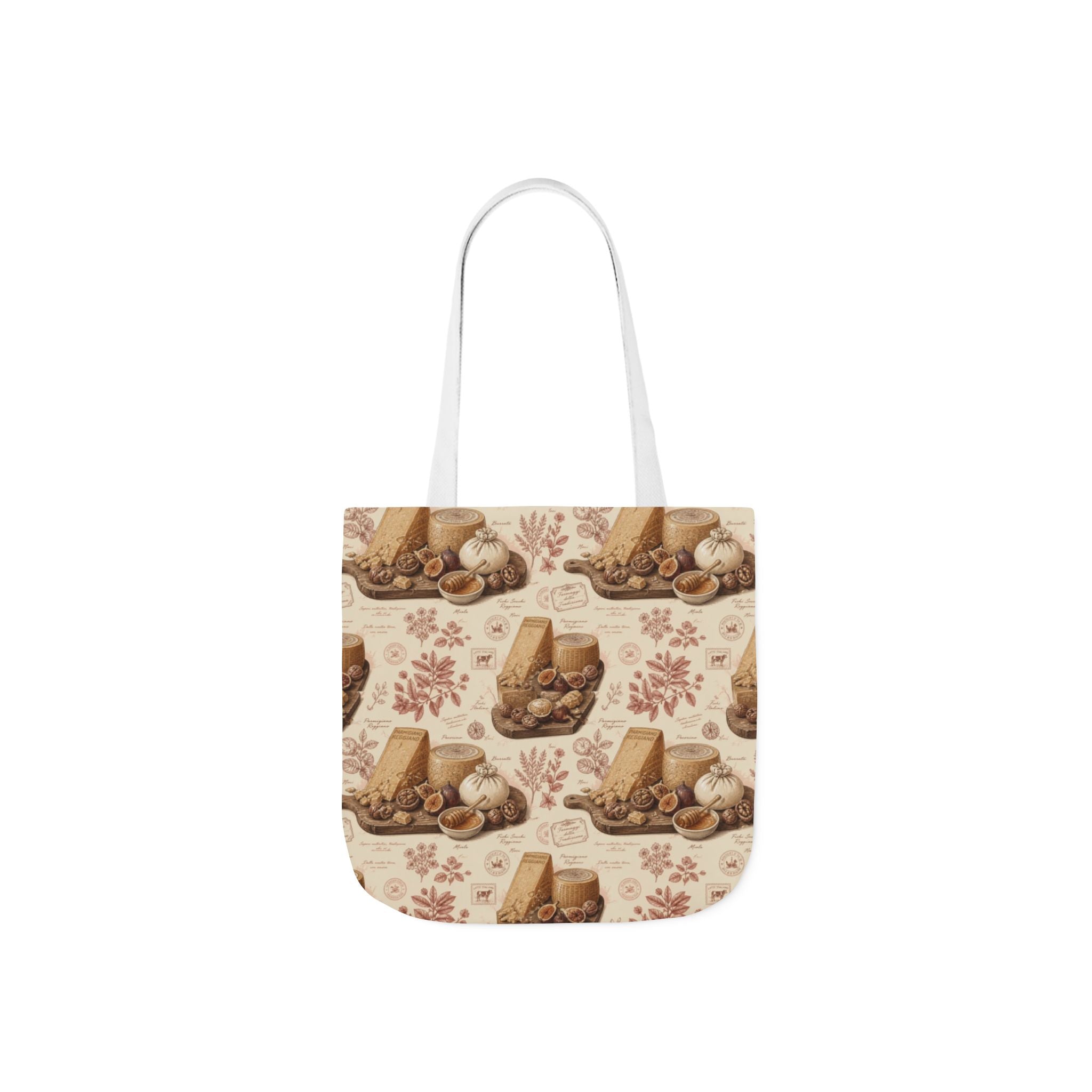 Italian Cheese Board Canvas Tote Bag Mediterranean Kitchen Botanical Design Italian Cottagecore Gift