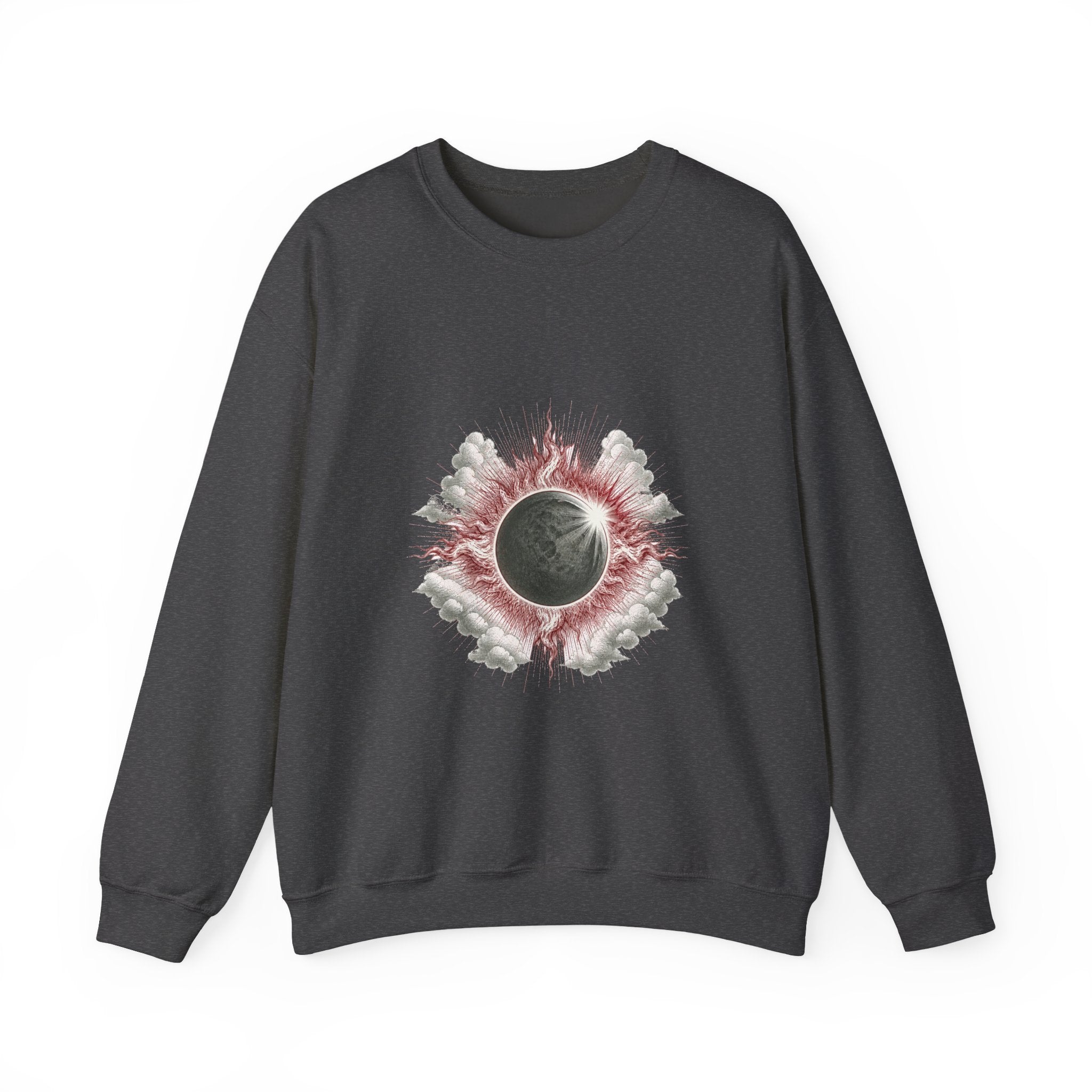 Matching Couple Sweatshirt - Solar & Lunar Eclipse Matching Couple Comfort Colors Crew Vintage Art His Hers Honeymoon Gift - Design A