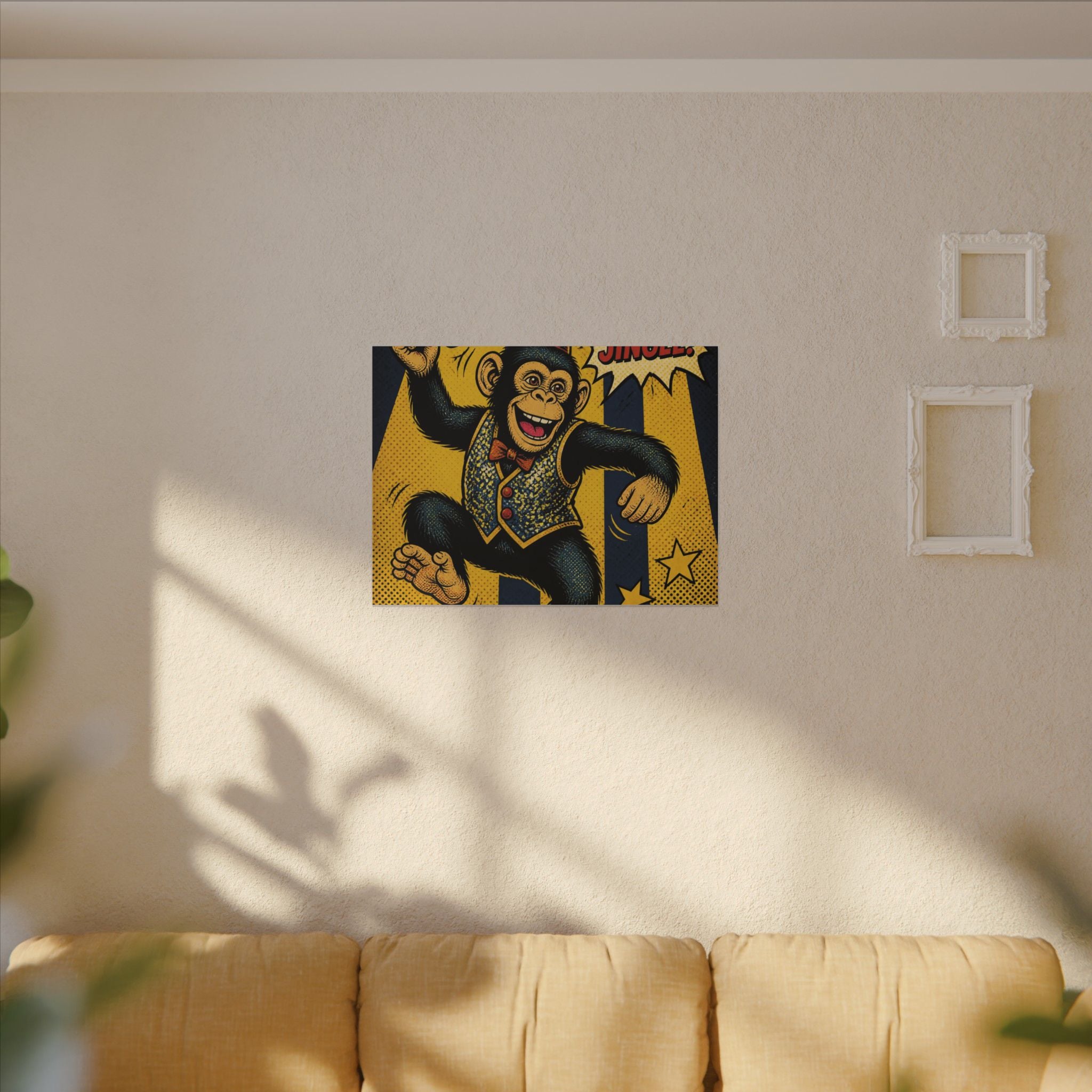 Dancing Monkey Wall Art Canvas 24×36 Pop Art Restaurant Decor Maximalist Print