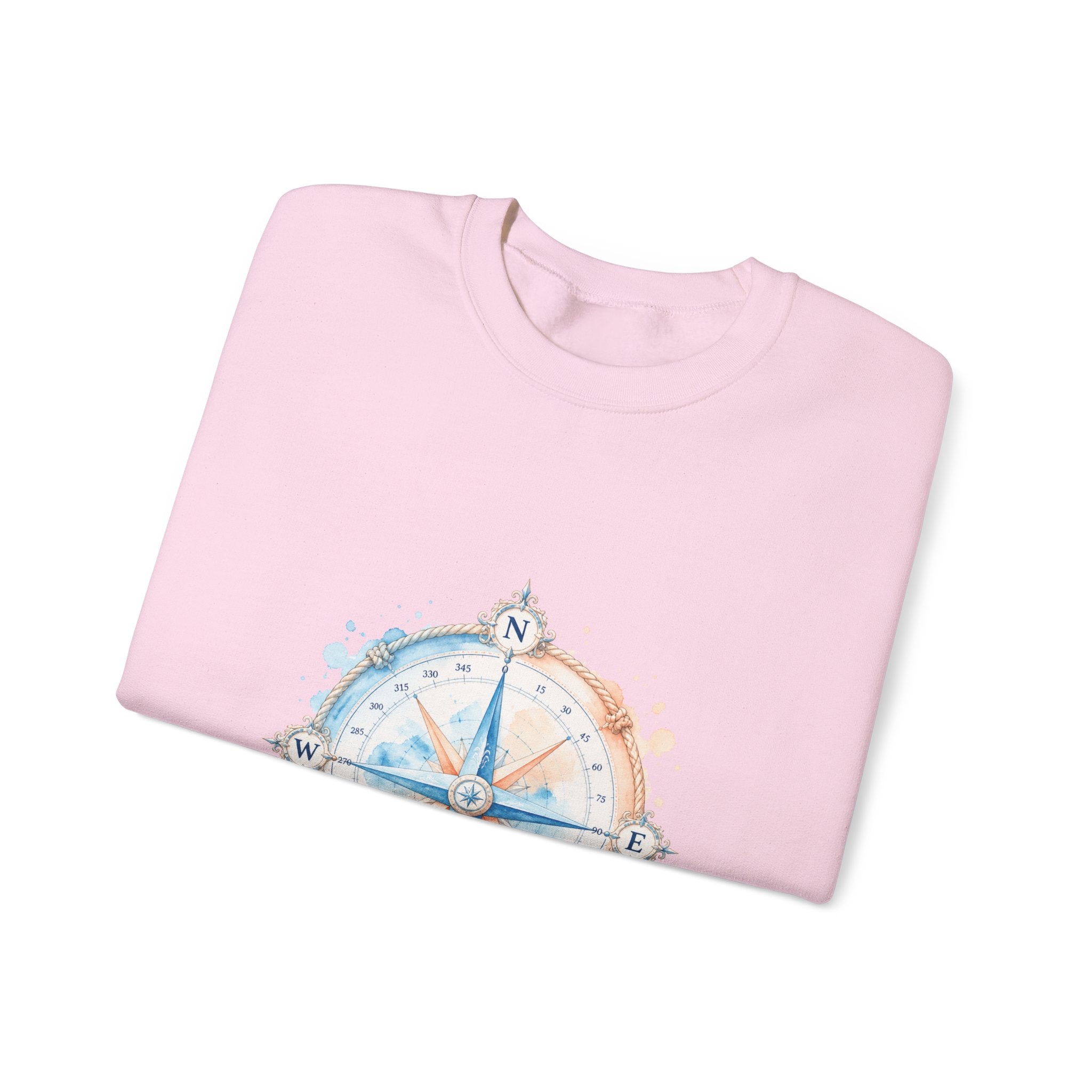 Matching Couple Sweatshirt - Compass North & South Matching Couple Premium Fleece Sweatshirt Watercolor Art His Hers Birthday Gift - Design A