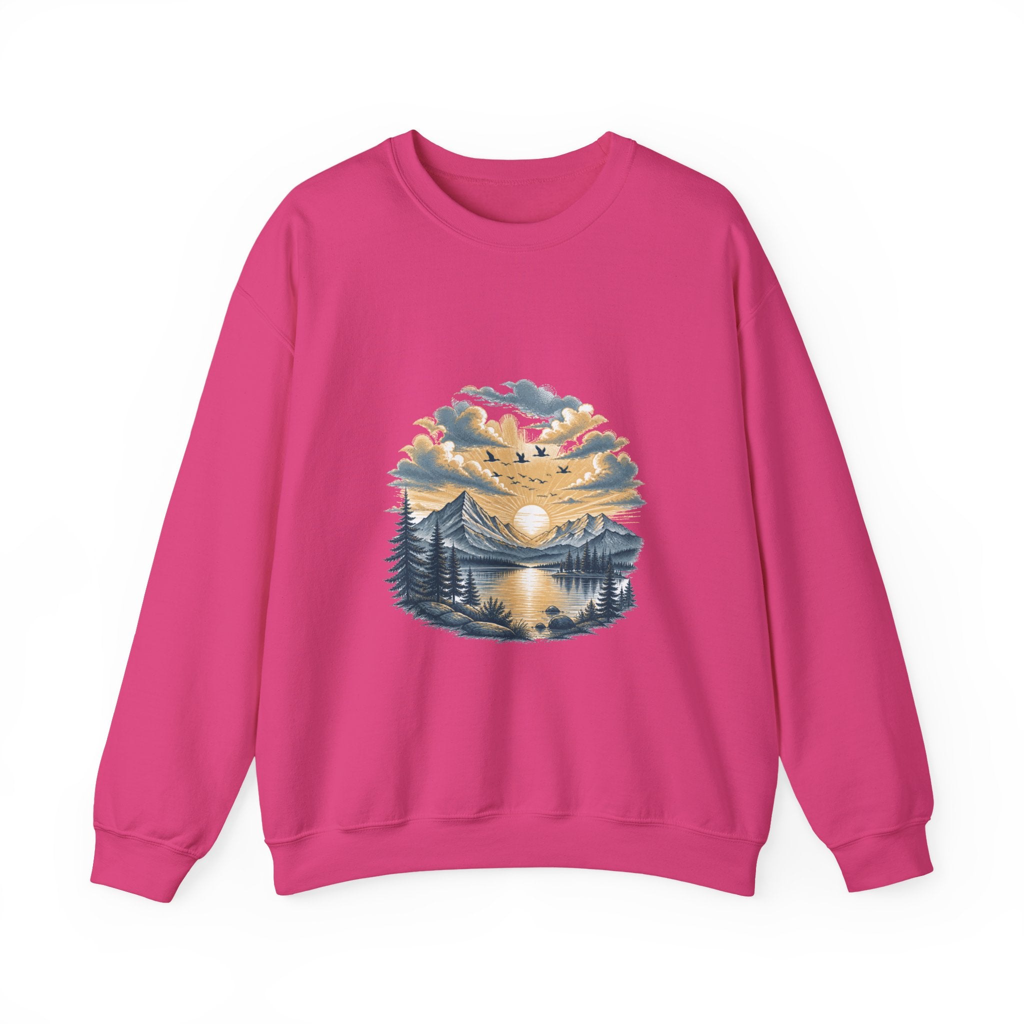 Matching Couple Sweatshirt - Sunrise & Sunset Matching Couple Comfort Colors Crew Hand-Drawn Art His Hers Anniversary Gift - Design B