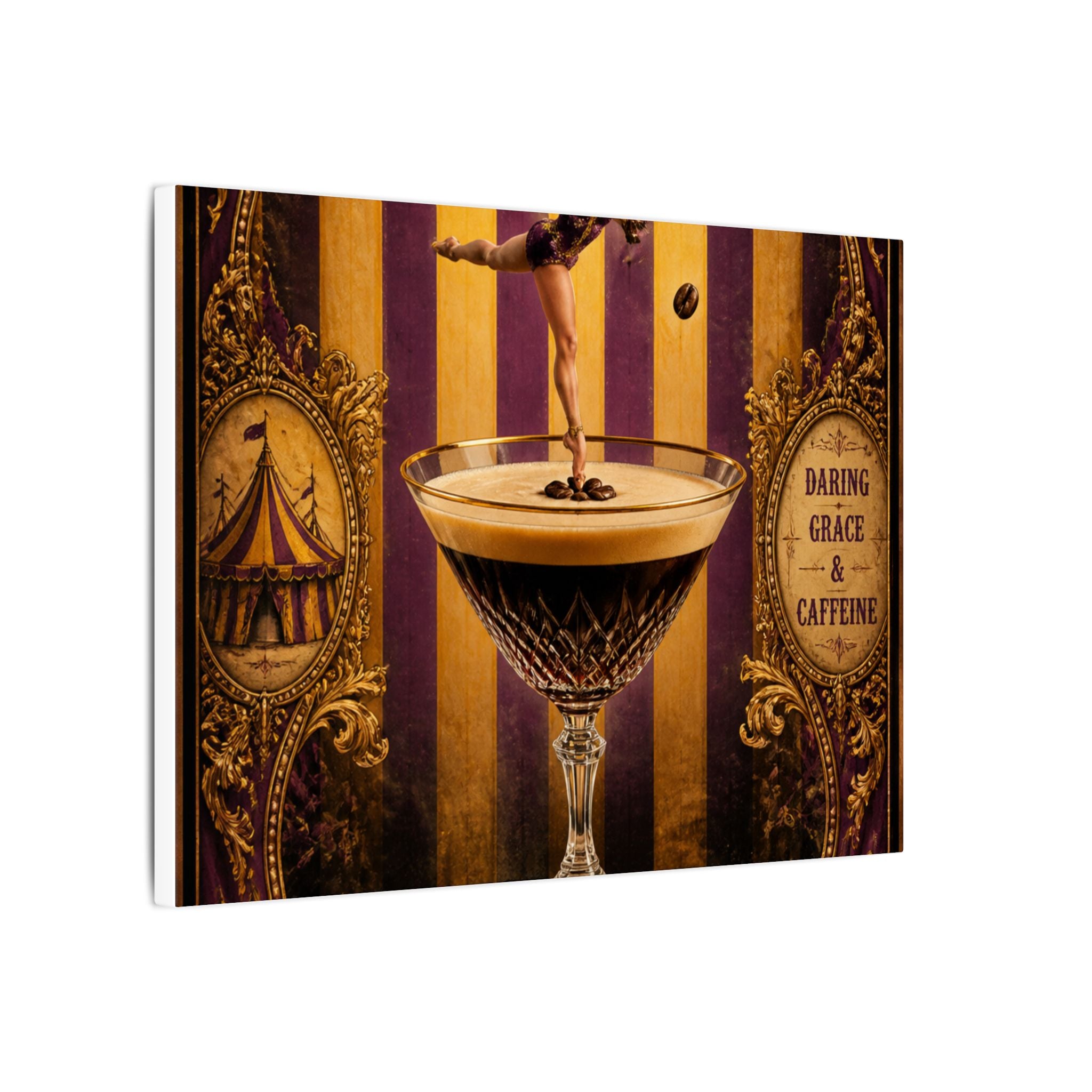 Espresso Martini Acrobat Wall Art Canvas 16×20 Baroque Home Office Decor Maximalist Print
