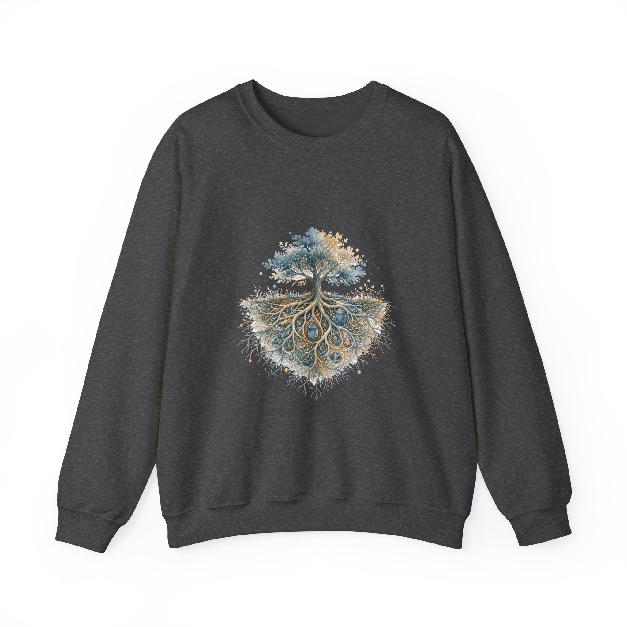 Matching Couple Sweatshirt - Ancient Oak & Deep Roots Matching Couple Comfort Colors Crew Watercolor Art His Hers Birthday Gift - Design B