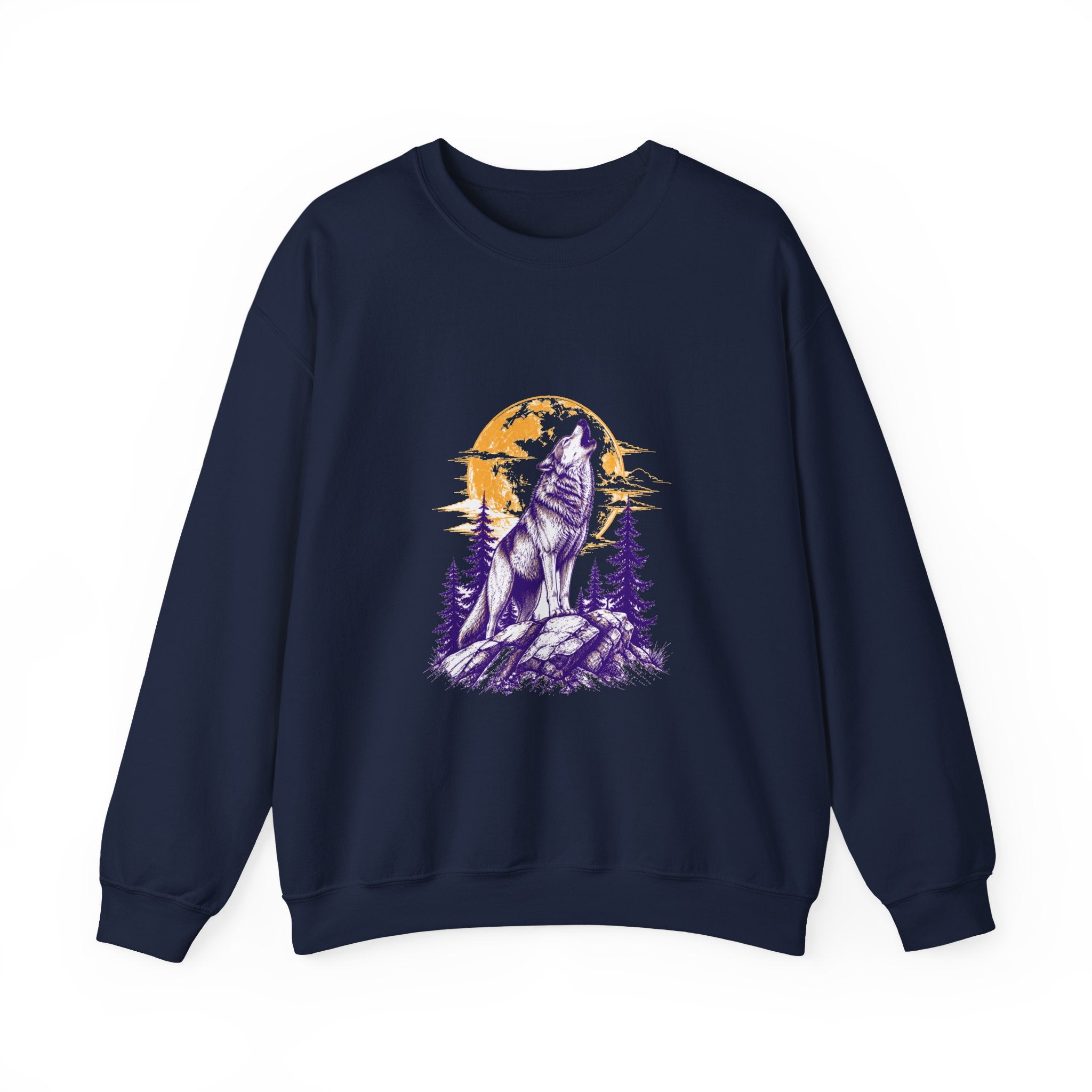Matching Couple Sweatshirt - Wolf & Dove Matching Couple Crewneck Sweatshirt Hand-Drawn Art His Hers Best Friend Gift - Design A