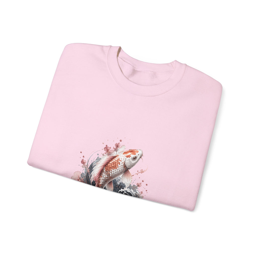 Matching Couple Sweatshirt - Koi Fish Yin Yang Matching Couple Crewneck Sweatshirt Watercolor Art His Hers Engagement Gift - Design A