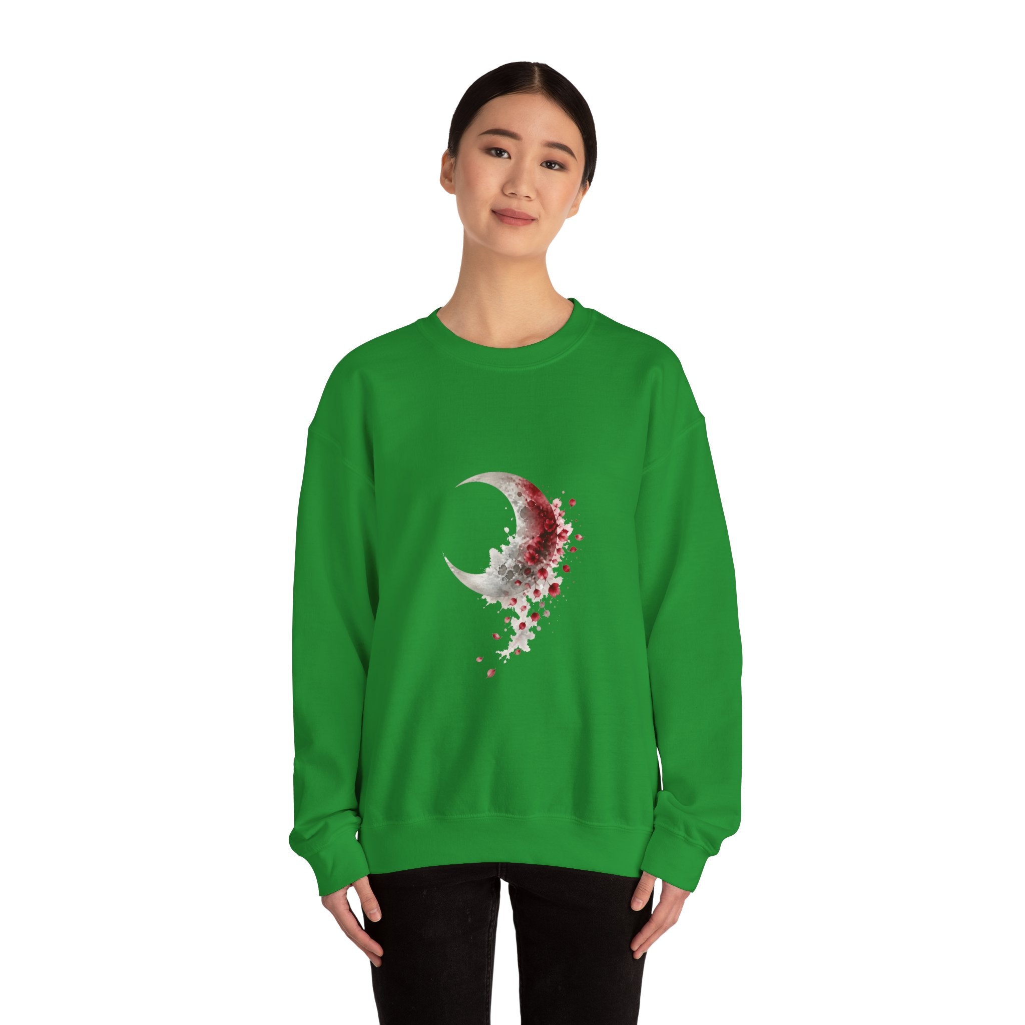 Matching Couple Sweatshirt - Waxing & Waning Moon Matching Couple Comfort Colors Crew Watercolor Art His Hers Birthday Gift - Design B