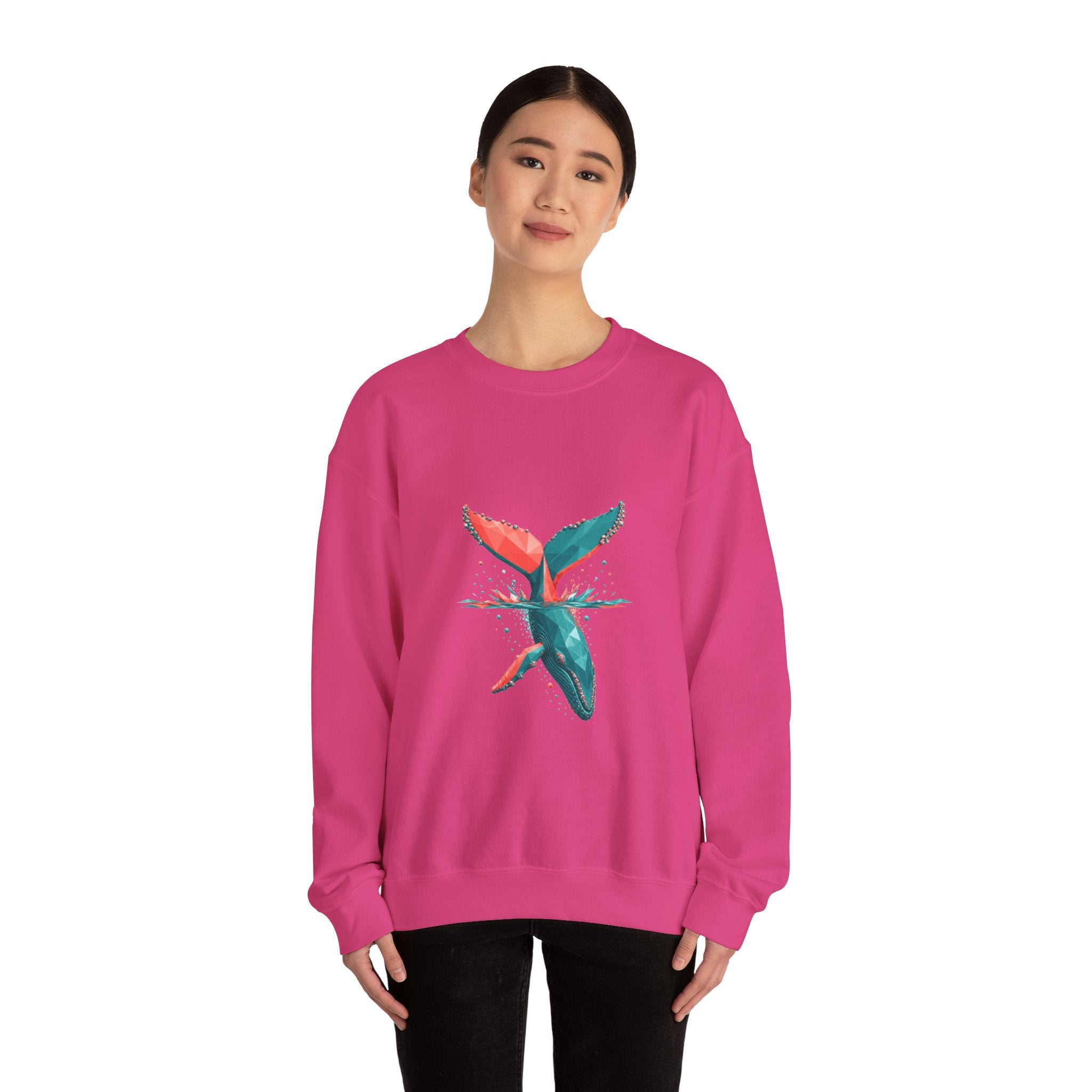 Matching Couple Sweatshirt - Eagle & Whale Matching Couple Comfort Colors Crew Geometric Art His Hers Love Gift - Design B