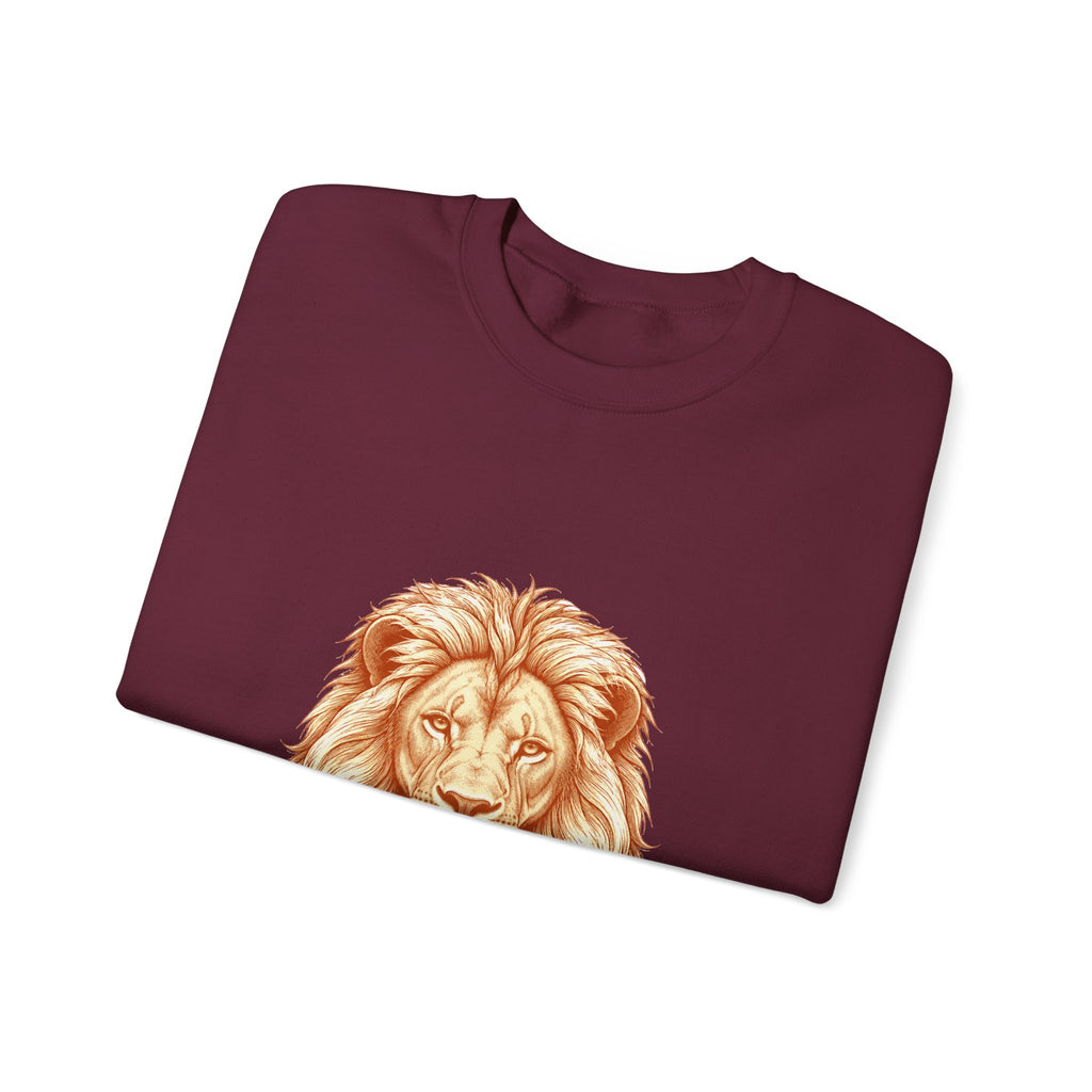 Matching Couple Sweatshirt - Lion & Lamb Matching Couple Comfort Colors Crew Hand-Drawn Art His Hers Anniversary Gift - Design A