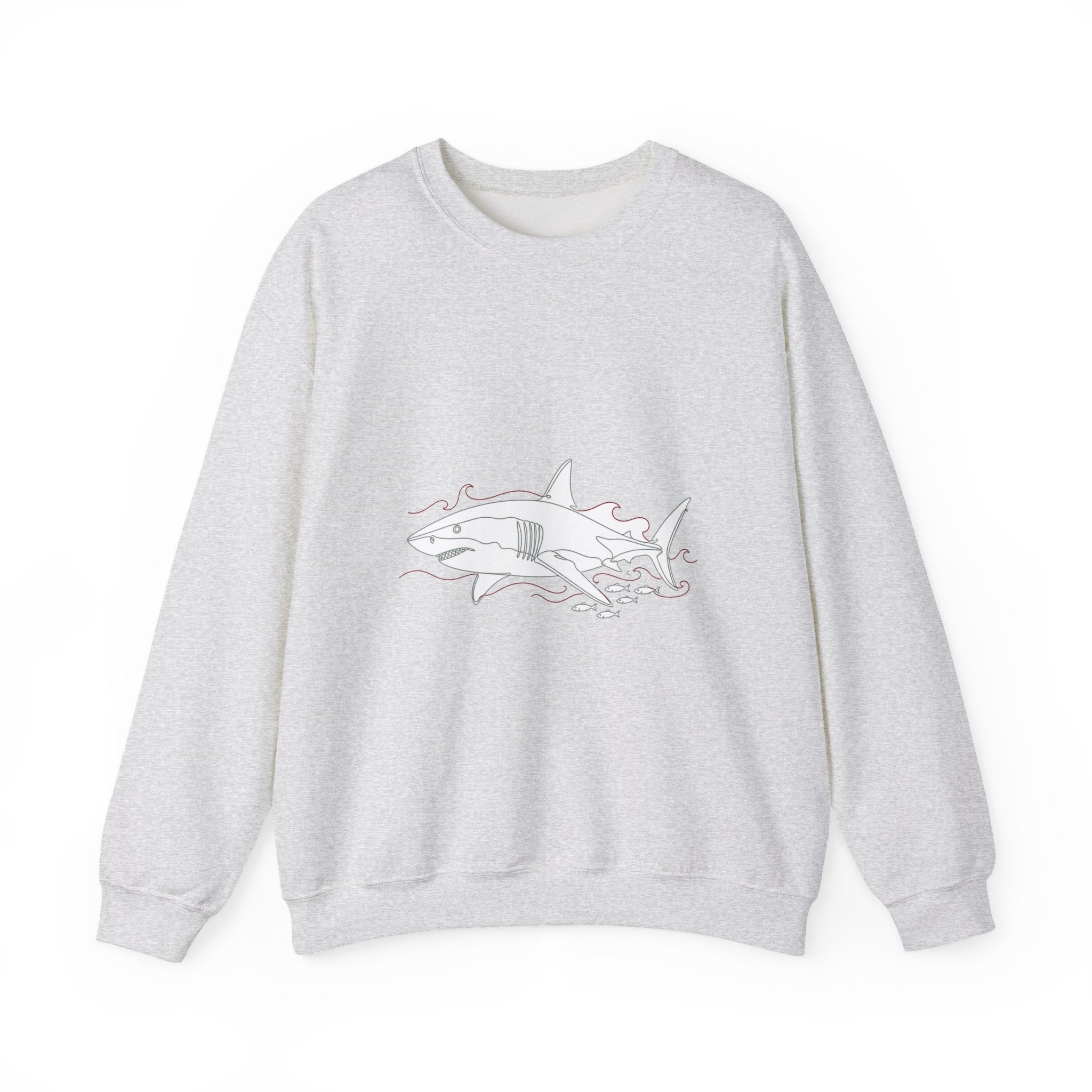 Matching Couple Sweatshirt - Shark & Dolphin Matching Couple Premium Fleece Sweatshirt Minimalist Art His Hers Christmas Gift - Design A