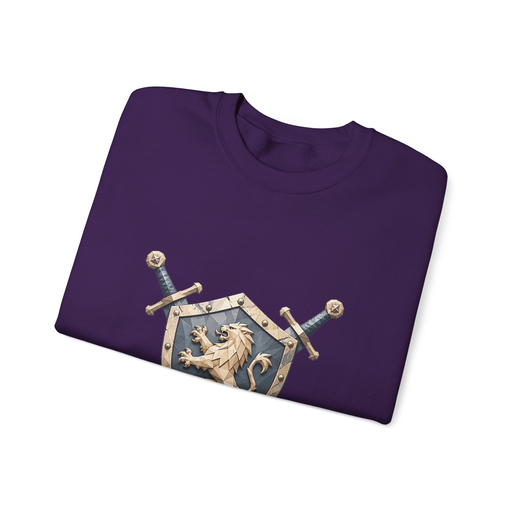 Matching Couple Sweatshirt - Crown & Shield Matching Couple Crewneck Sweatshirt Geometric Art His Hers Couple Gift - Design B