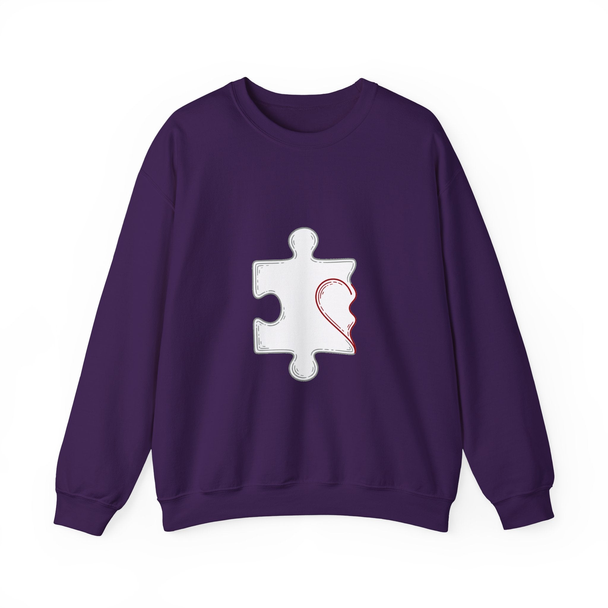 Matching Couple Sweatshirt - Puzzle Pieces Matching Couple Comfort Colors Crew Minimalist Art His Hers Christmas Gift - Design A