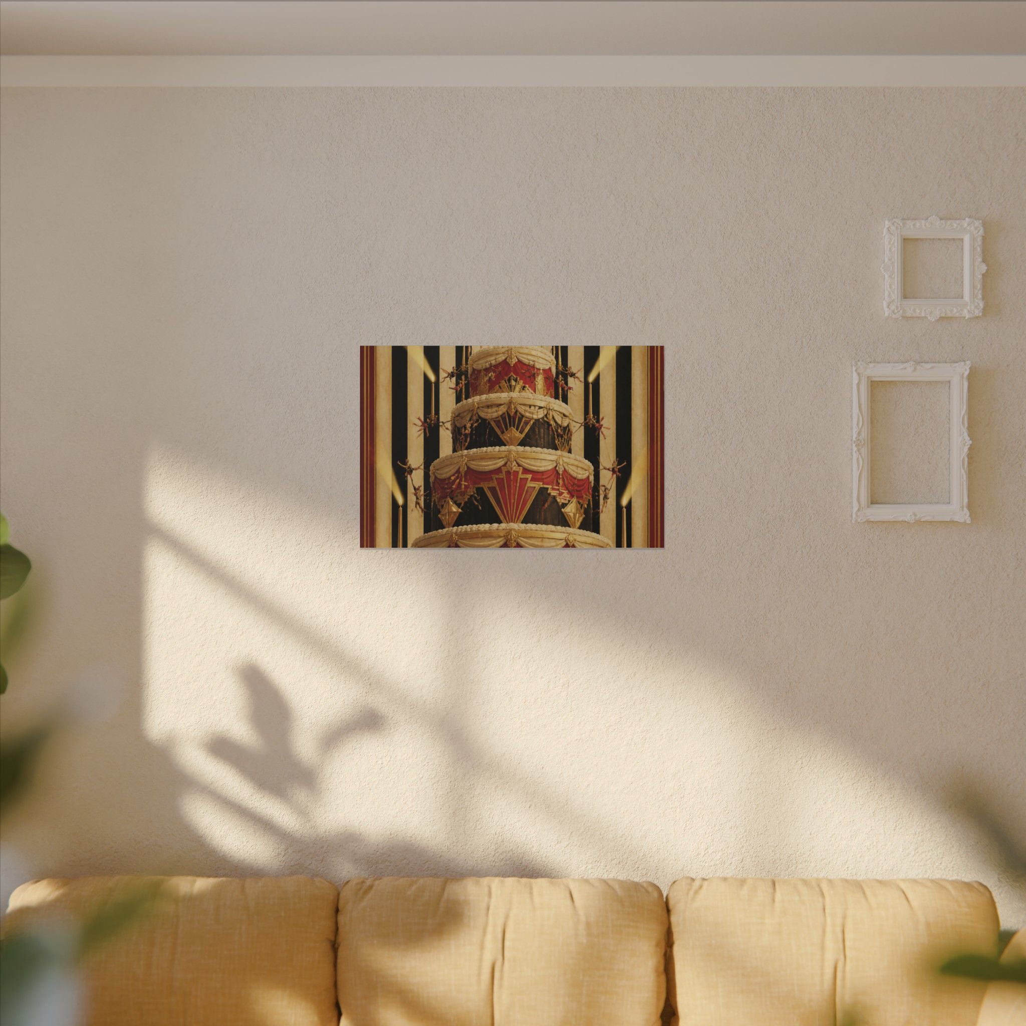 Birthday Cake Trapeze Wall Art Canvas 16×20 Art Deco Entryway Decor Maximalist Print
