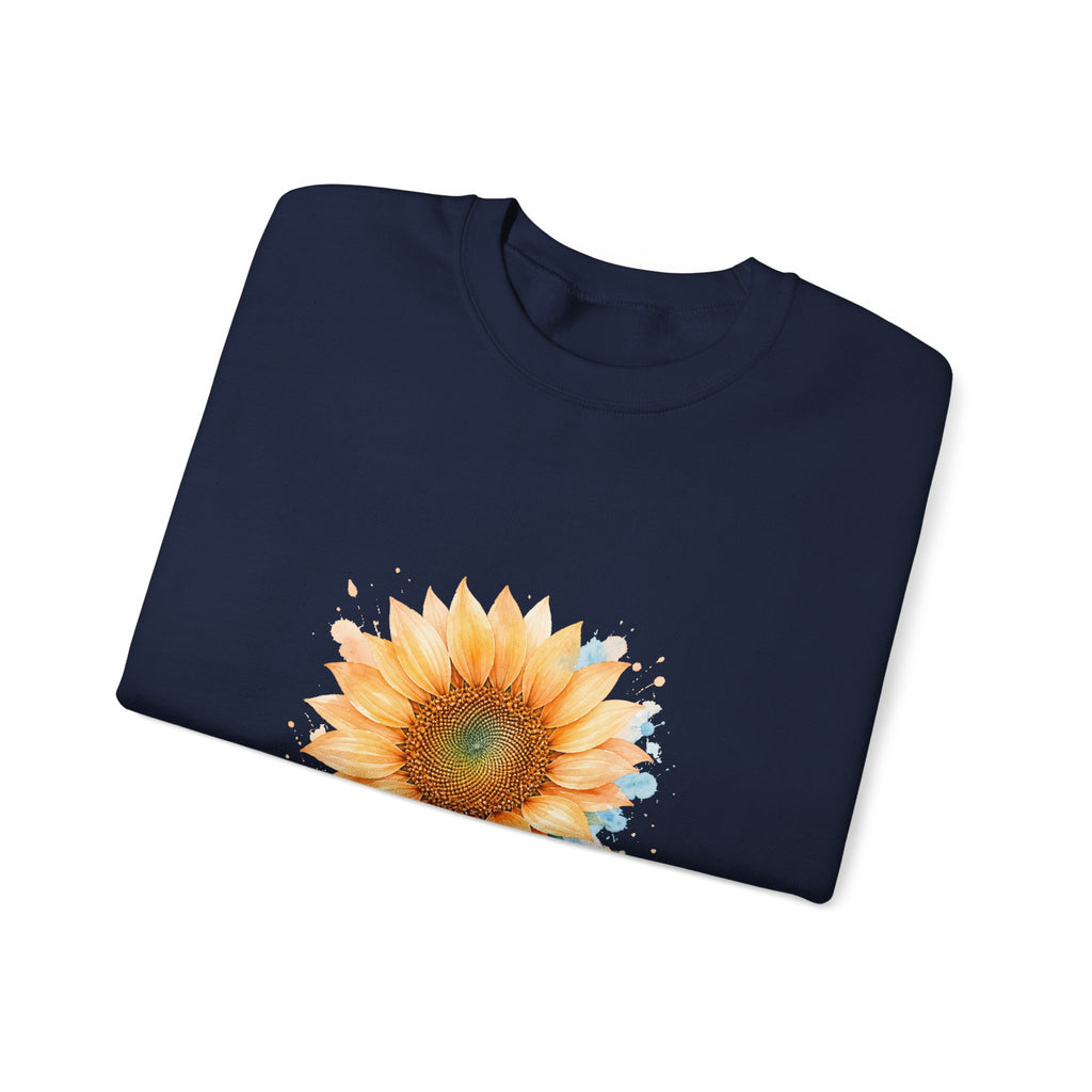 Matching Couple Sweatshirt - Sunflower & Moonflower Matching Couple Crewneck Sweatshirt Watercolor Art His Hers Engagement Gift - Design A