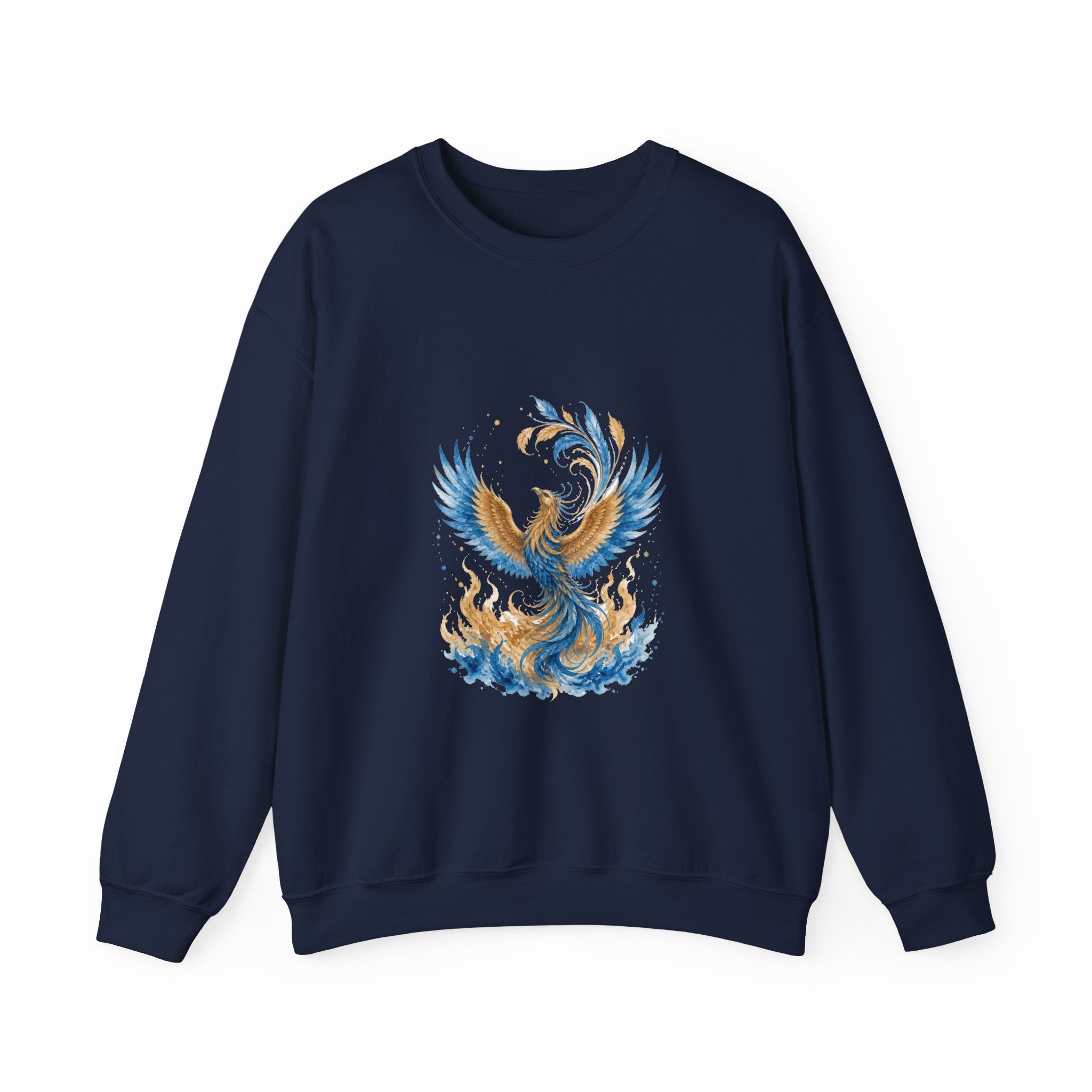 Matching Couple Sweatshirt - Dragon & Phoenix Matching Couple Premium Fleece Sweatshirt Watercolor Art His Hers Birthday Gift - Design B