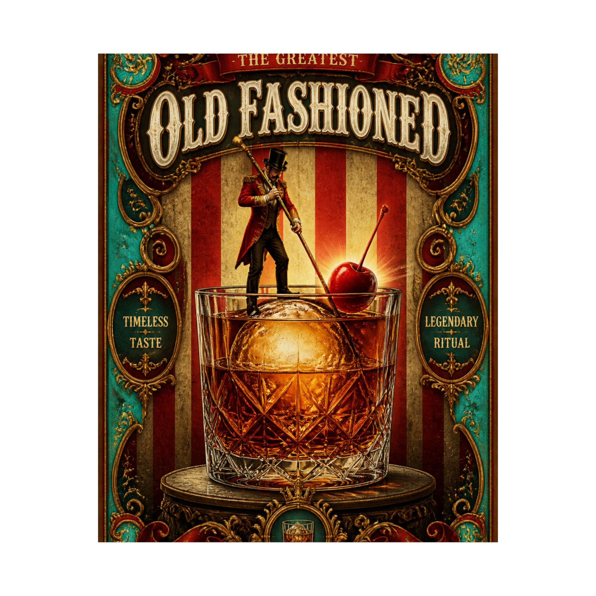 Old Fashioned Ringmaster Wall Art Poster 24×36 Baroque Studio Decor Maximalist Print