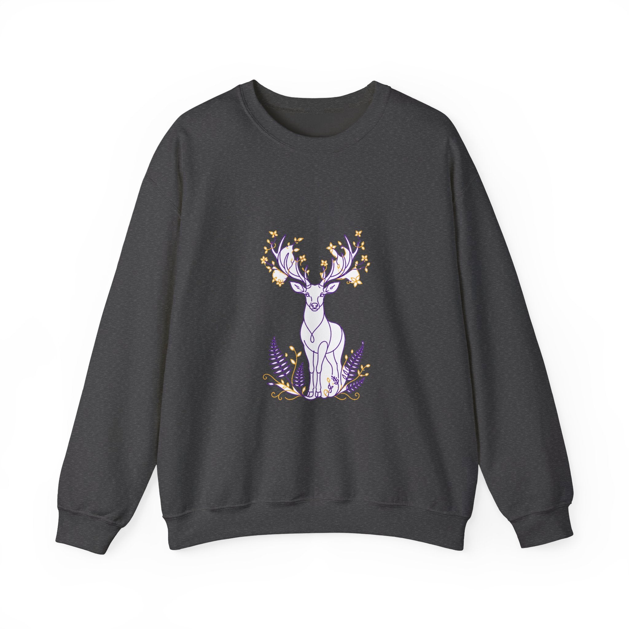 Matching Couple Sweatshirt - Bear & Deer Matching Couple Crewneck Sweatshirt Minimalist Art His Hers Valentine Gift - Design B