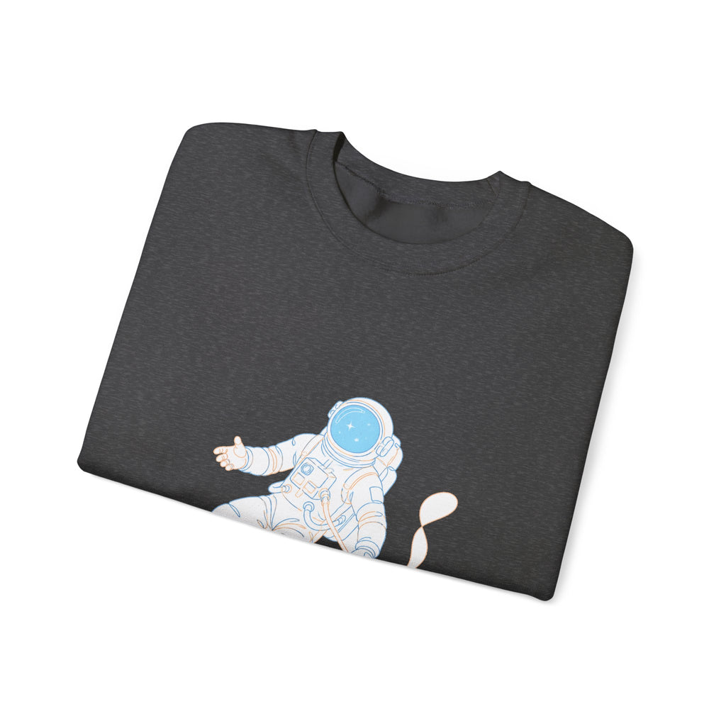 Matching Couple Sweatshirt - Astronaut & Planet Matching Couple Premium Fleece Sweatshirt Minimalist Art His Hers Christmas Gift - Design A