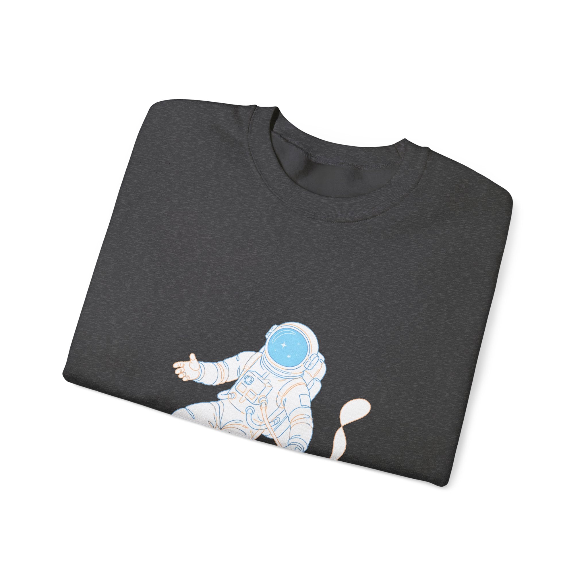 Matching Couple Sweatshirt - Astronaut & Planet Matching Couple Premium Fleece Sweatshirt Minimalist Art His Hers Christmas Gift - Design A