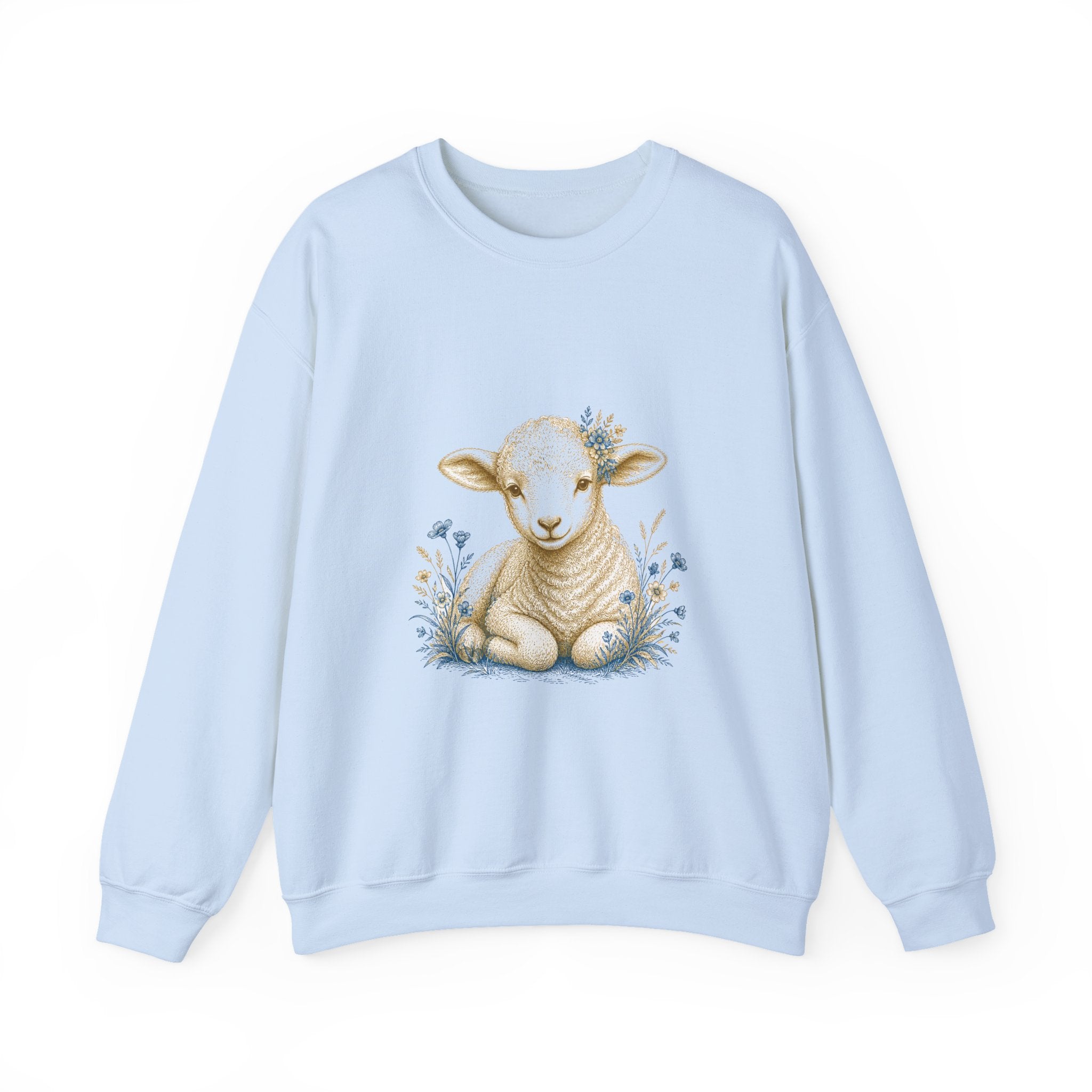 Matching Couple Sweatshirt - Lion & Lamb Matching Couple Premium Fleece Sweatshirt Vintage Art His Hers Honeymoon Gift - Design B